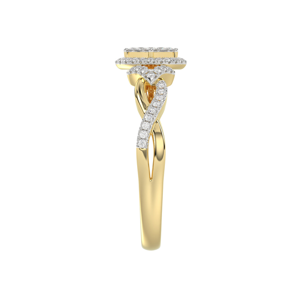 LADIES RING 0.25CT ROUND DIAMOND 10K YELLOW GOLD