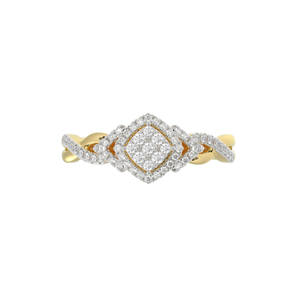 LADIES RING 0.25CT ROUND DIAMOND 10K YELLOW GOLD