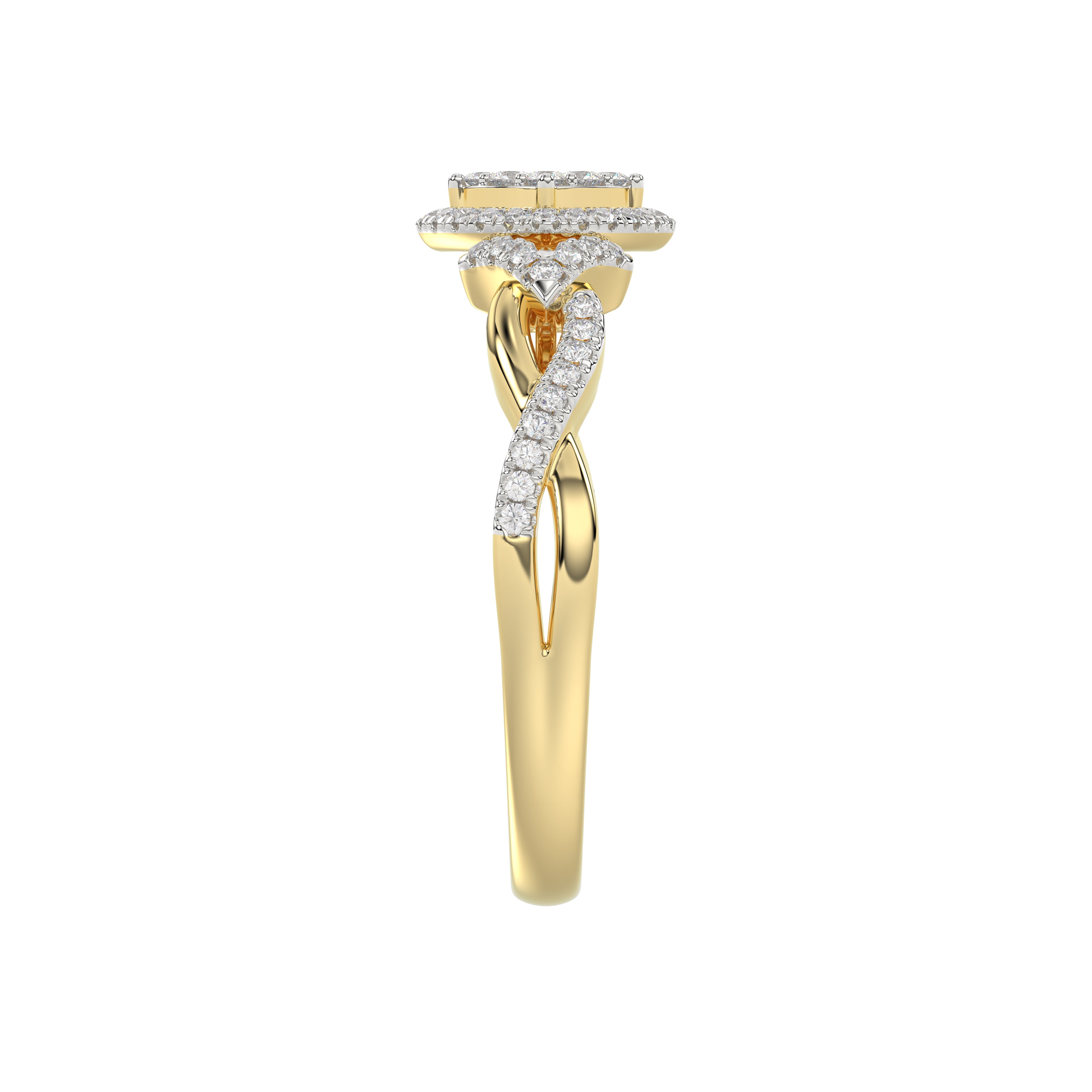 LADIES RING 0.25CT ROUND DIAMOND 10K YELLOW GOLD