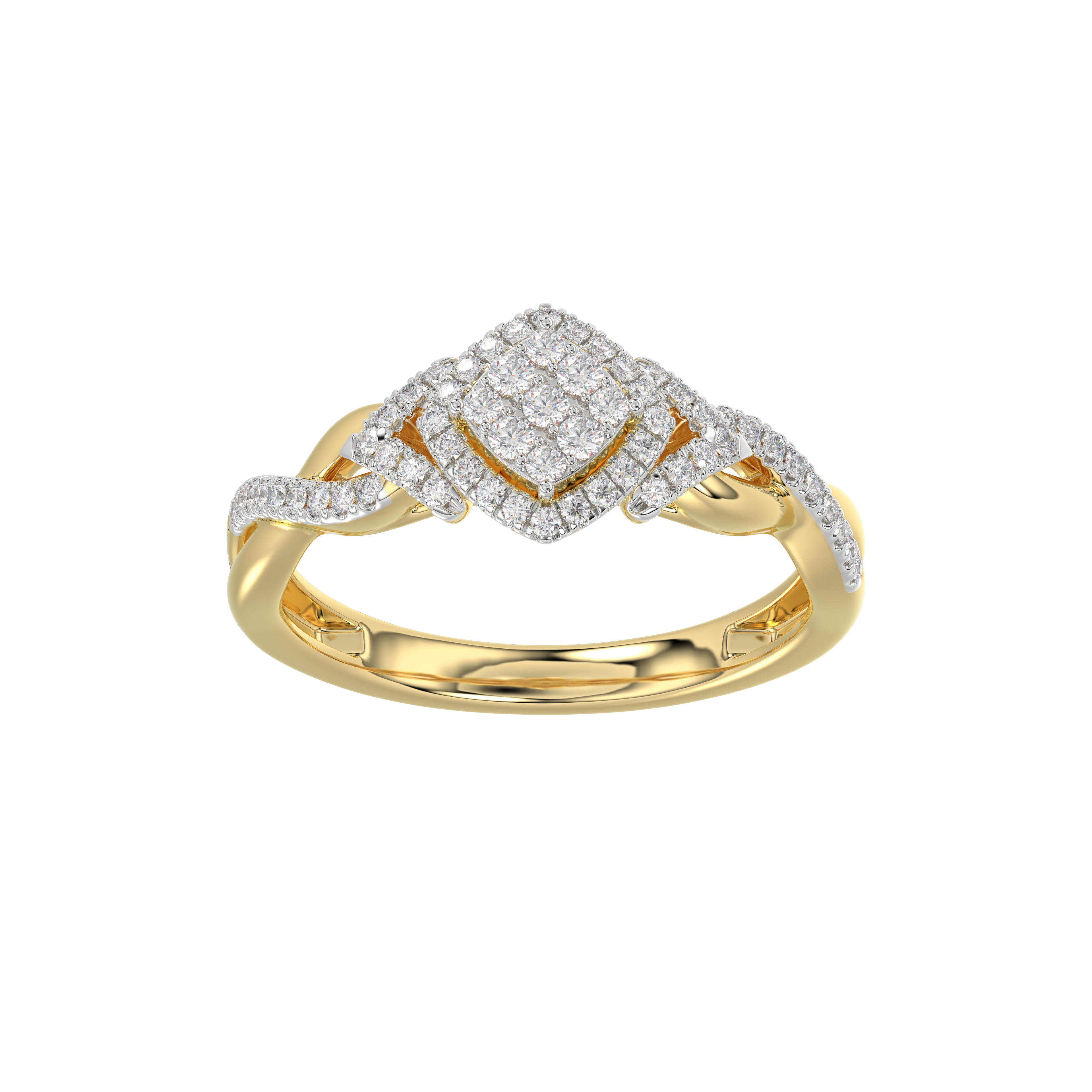 LADIES RING 0.25CT ROUND DIAMOND 10K YELLOW GOLD