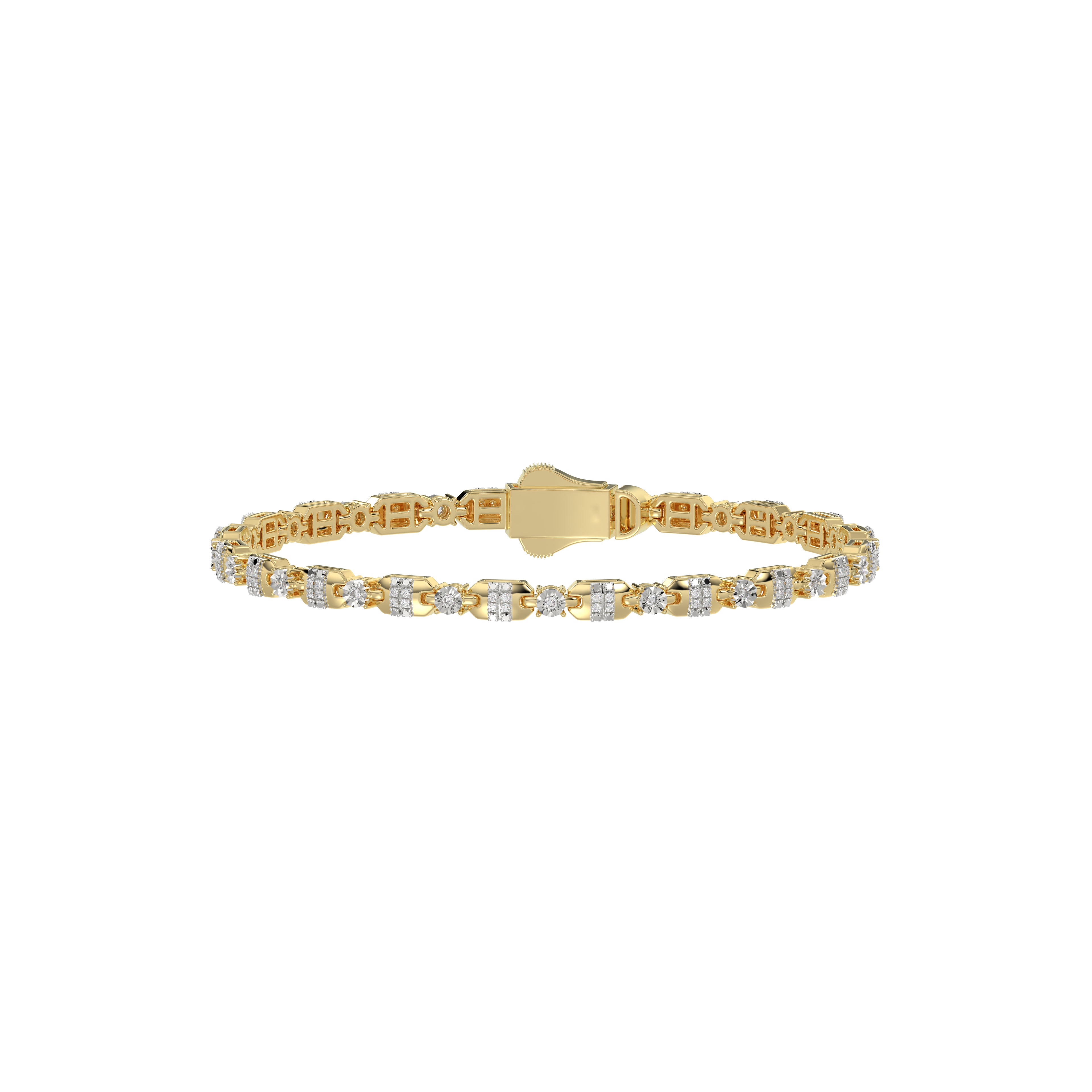 Elegant 10K Yellow Gold Ladies Bracelet With 0.33 Ct Round Diamonds. A Graceful And Minimal Fine Jewelry Design Perfect For Gifting.