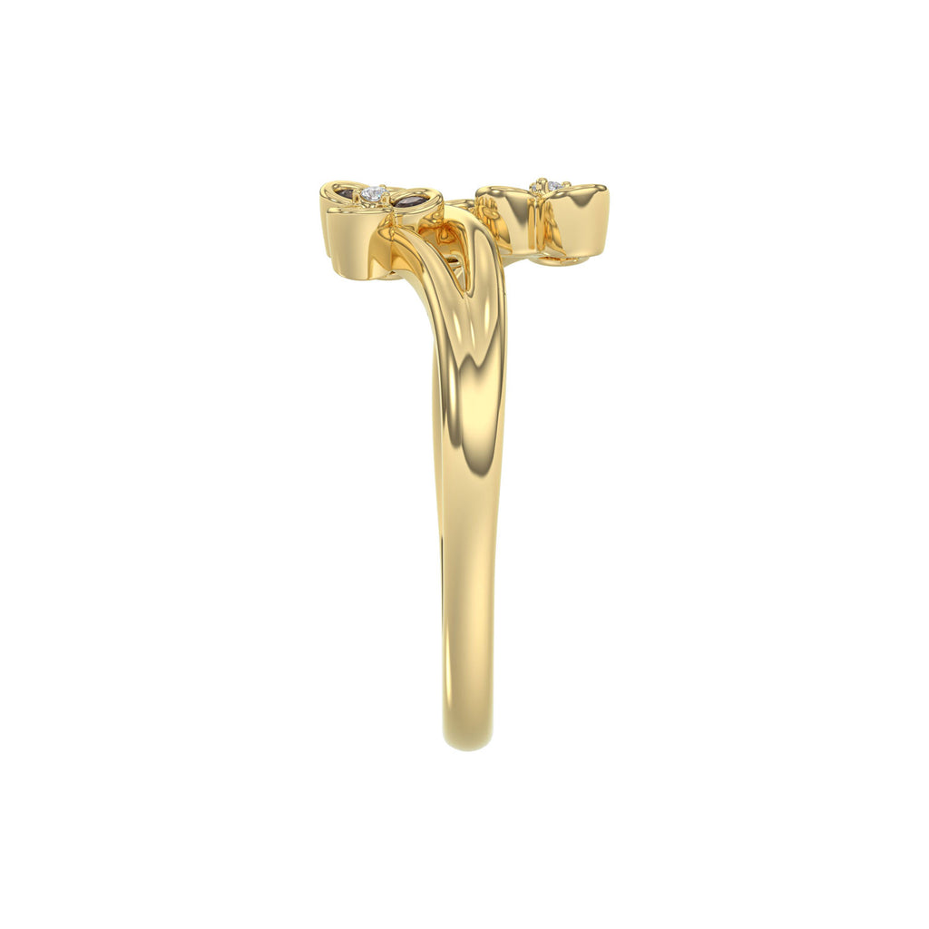 LADIES RING 0.20CT ROUND DIAMOND 14K YELLOW GOLD