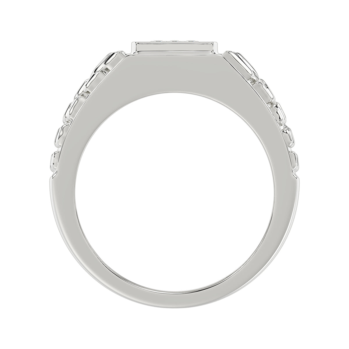 �Elegant Men�S Fashion Ring 0.10Ct Round Diamond Sterling Silver White Luxury Statement Jewelry For Men