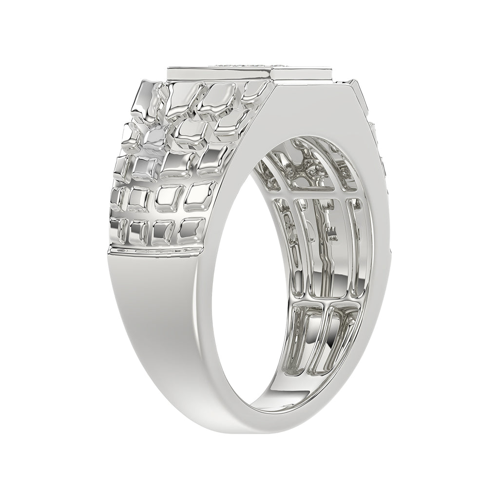 “Elegant Men’S Fashion Ring 0.10Ct Round Diamond Sterling Silver White Luxury Statement Jewelry For Men