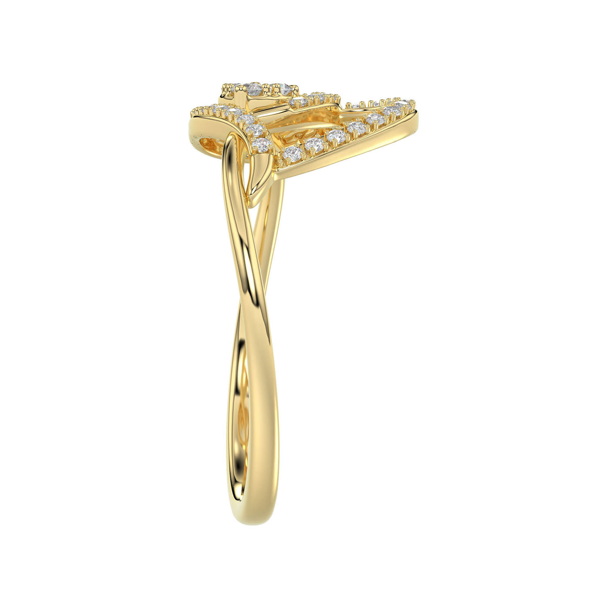LADIES RING 0.15CT ROUND DIAMOND 10K YELLOW GOLD