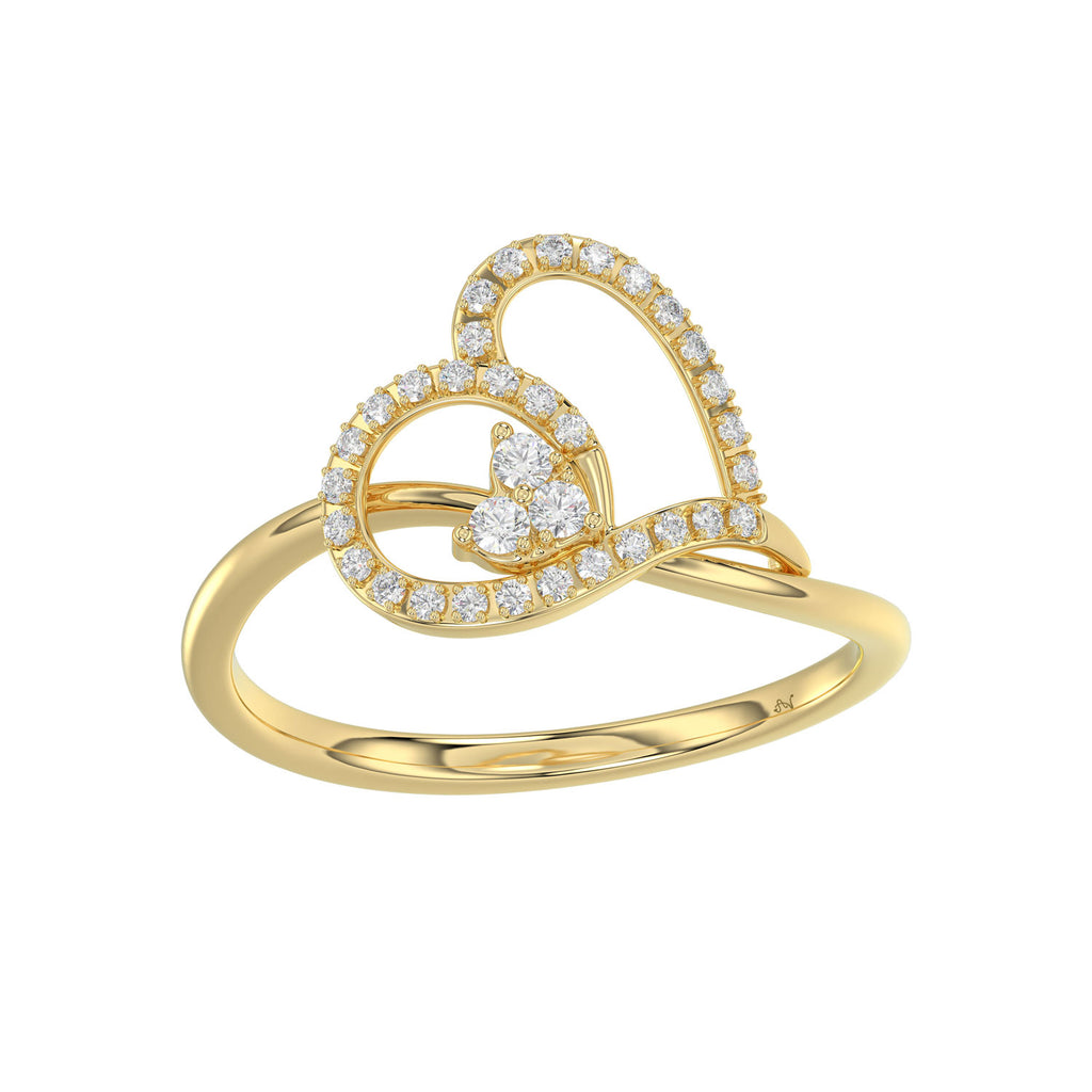 LADIES RING 0.15CT ROUND DIAMOND 10K YELLOW GOLD