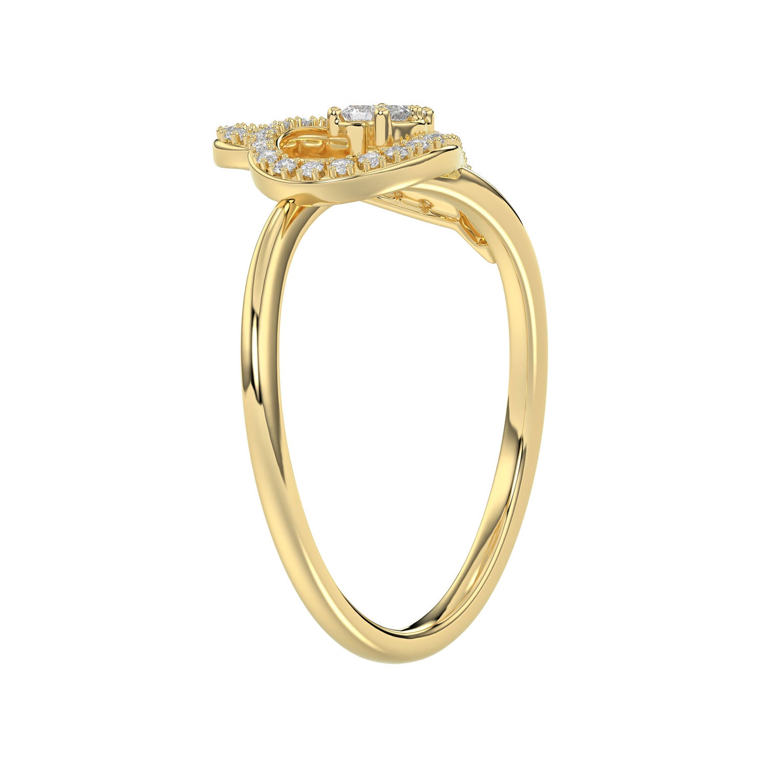 LADIES RING 0.15CT ROUND DIAMOND 10K YELLOW GOLD