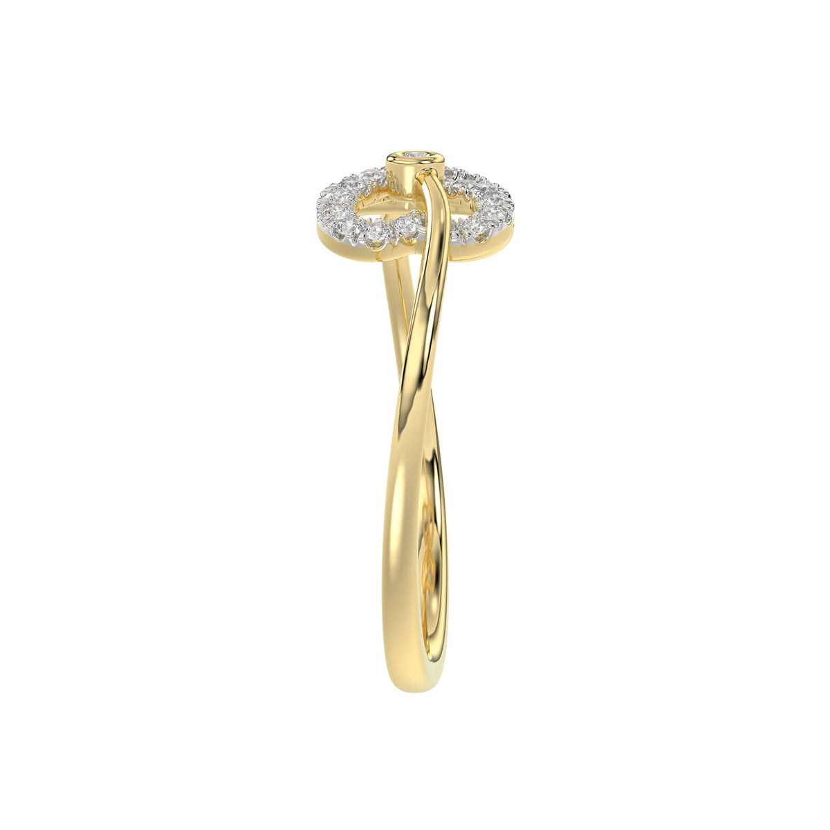 LADIES RING 0.15CT ROUND DIAMOND 10K YELLOW GOLD