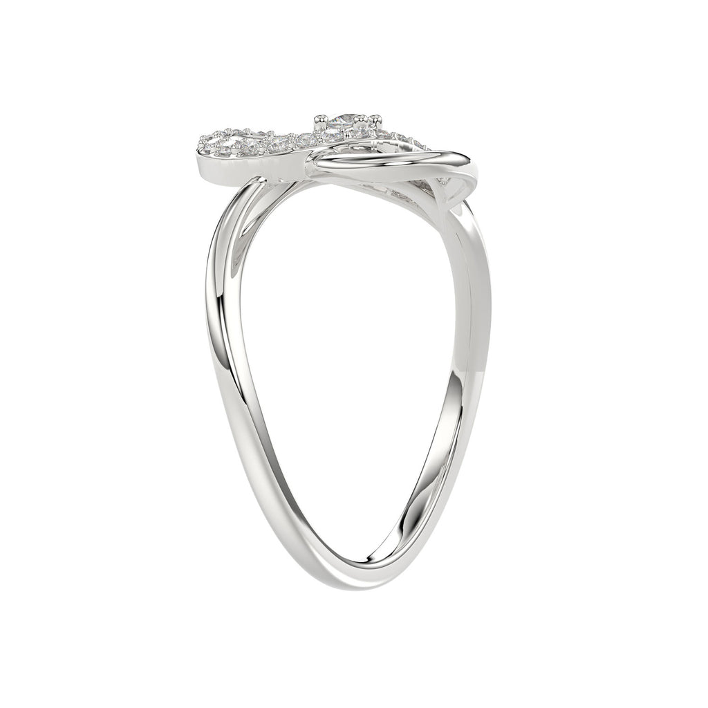 Ladies Elysian Heart Ring 0.15Ct Round Diamond Sterling Silver White – Romantic Fine Jewelry For Women