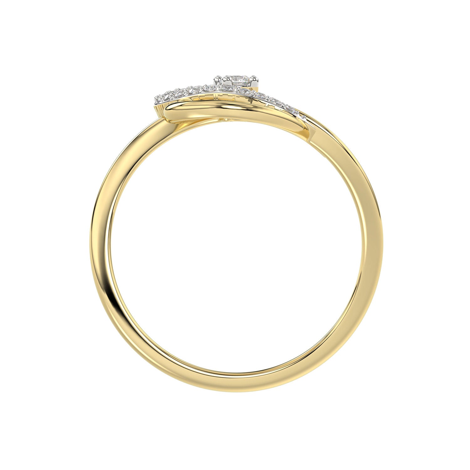 LADIES RING 0.15CT ROUND DIAMOND 10K YELLOW GOLD