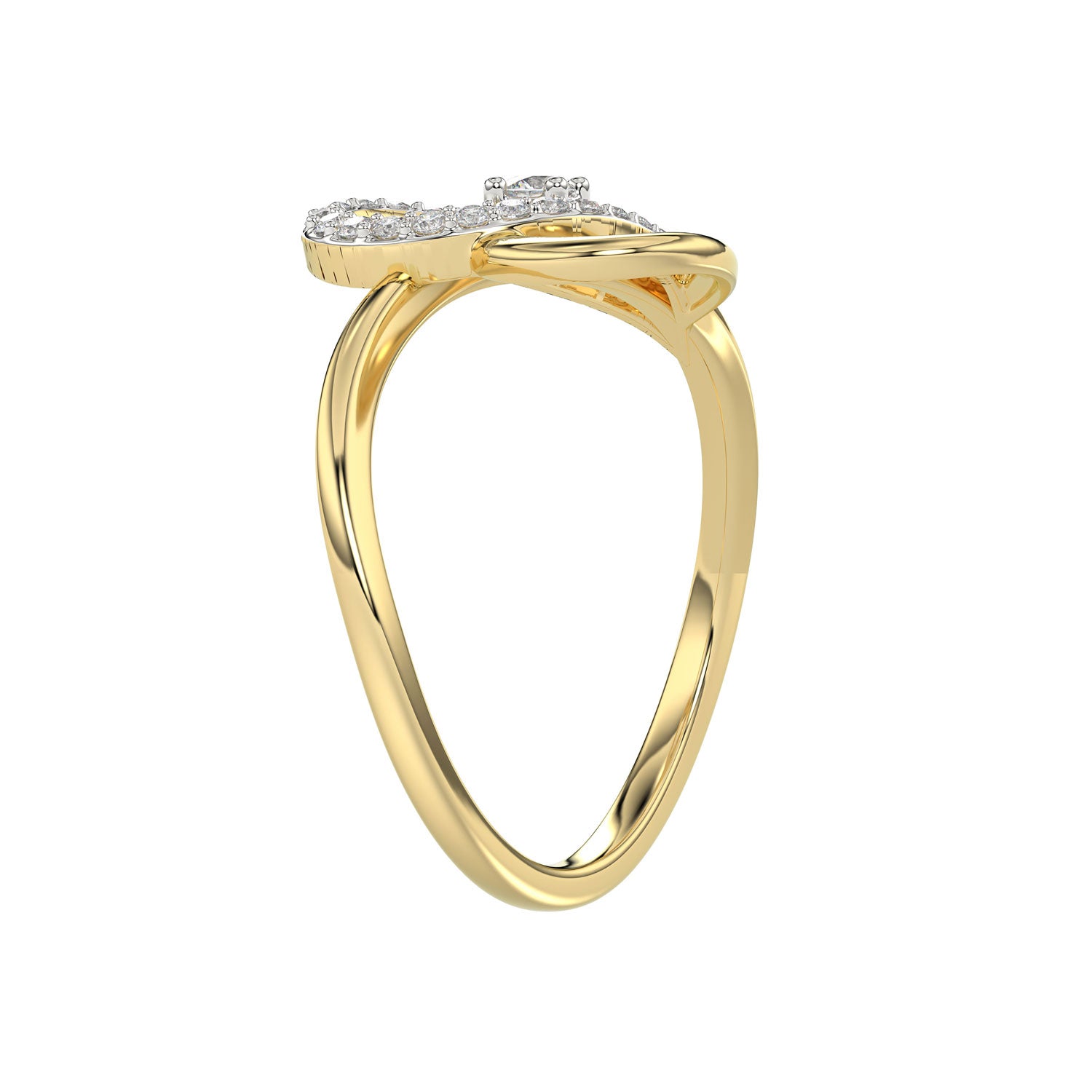 LADIES RING 0.15CT ROUND DIAMOND 10K YELLOW GOLD
