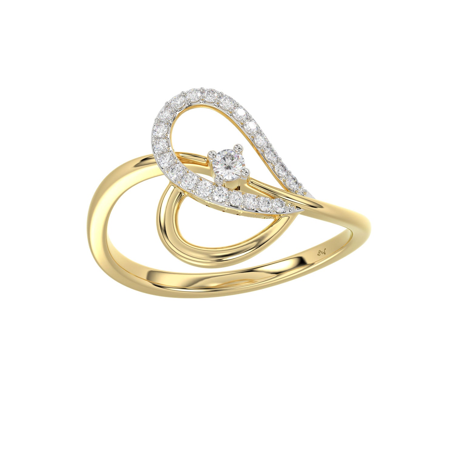 LADIES RING 0.15CT ROUND DIAMOND 10K YELLOW GOLD