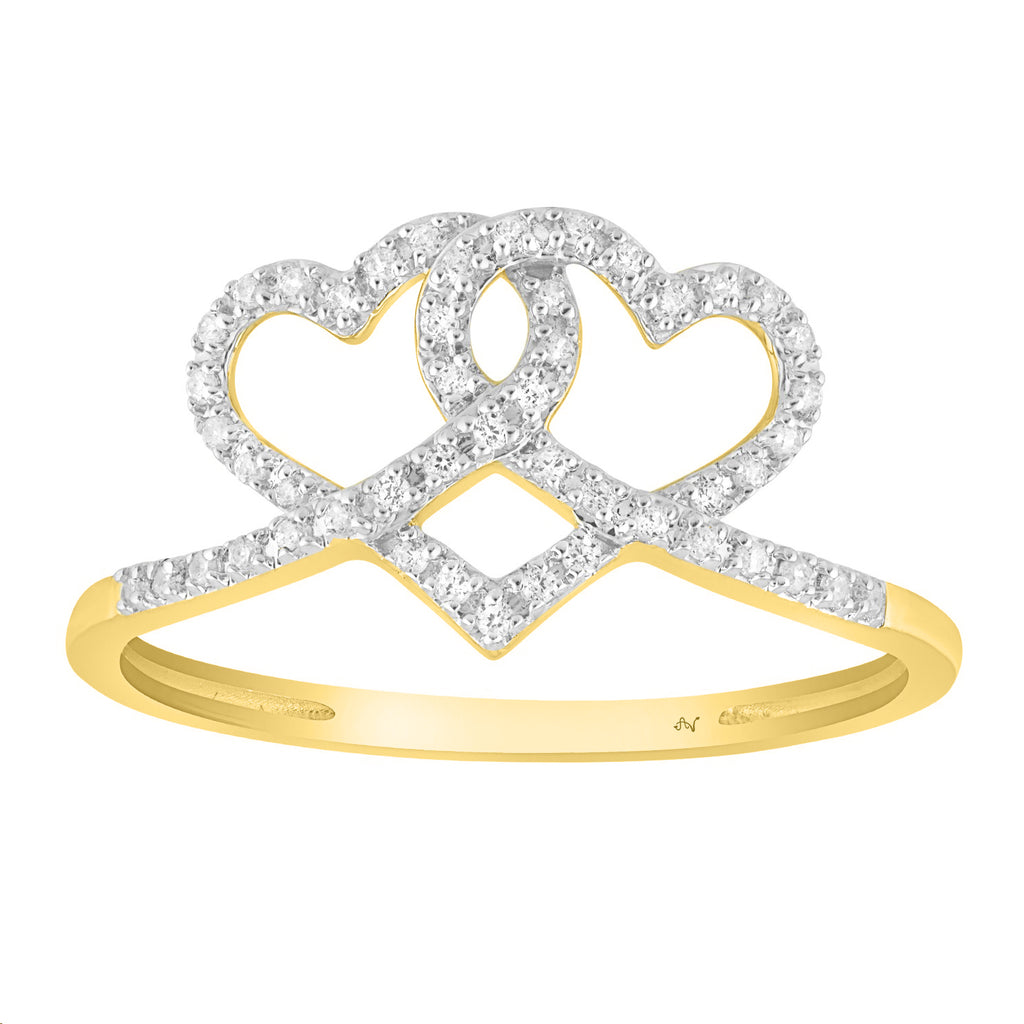 LADIES RING 0.15CT ROUND DIAMOND 10K YELLOW GOLD