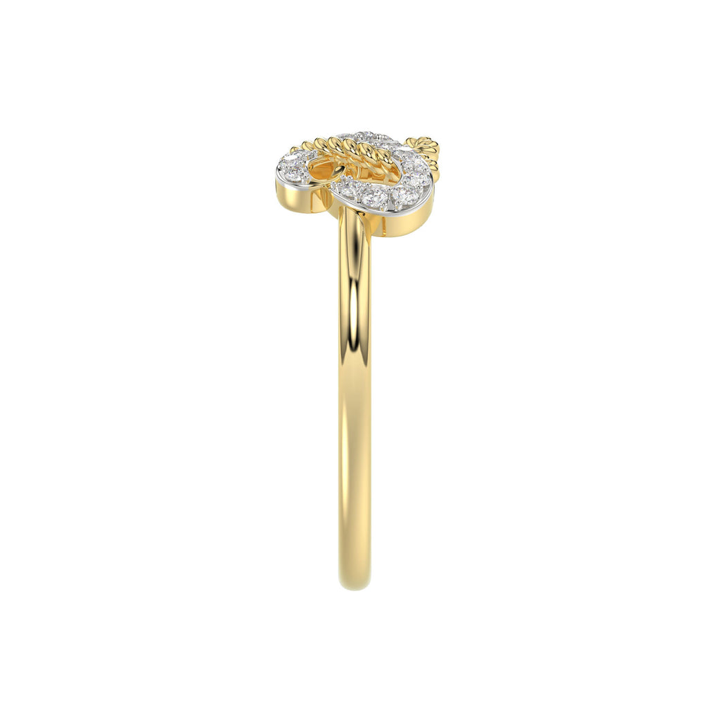 LADIES RING 0.15CT ROUND DIAMOND 10K YELLOW GOLD