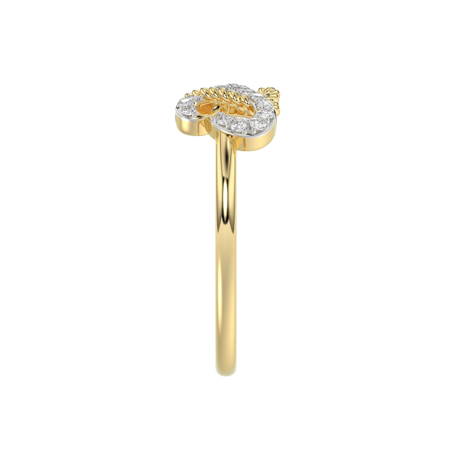 LADIES RING 0.15CT ROUND DIAMOND 10K YELLOW GOLD