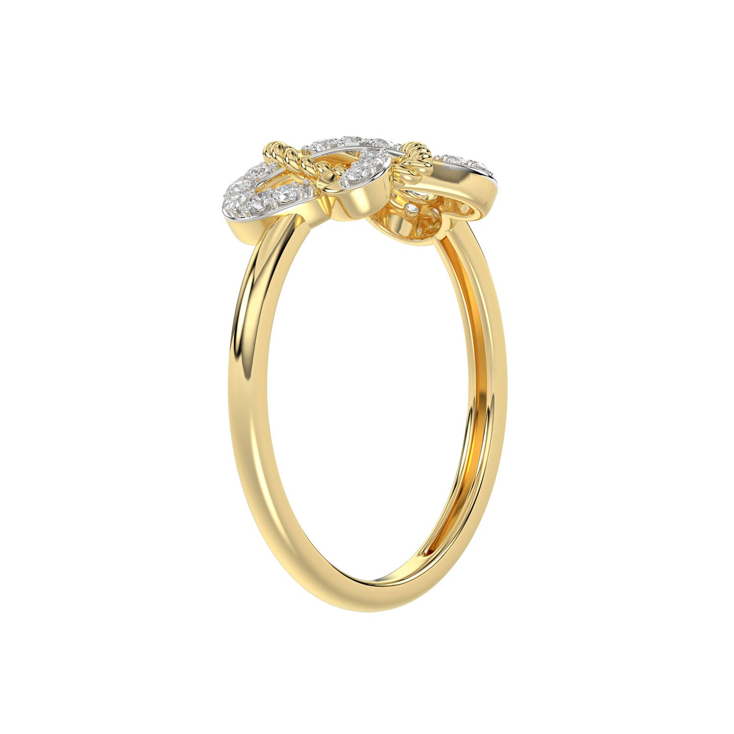 LADIES RING 0.15CT ROUND DIAMOND 10K YELLOW GOLD