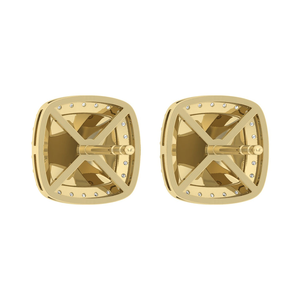 �Ladies Nugget Halo Fashion Earrings 0.25Ct Round Diamond 10K Yellow Gold � Fashionable Women�S Jewelry Gift