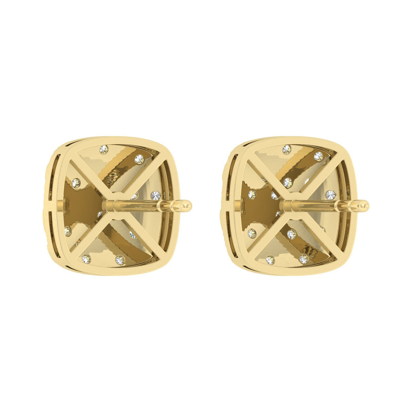 �Ladies Nugget-Fashion Earrings 0.15Ct Round Diamond 10K Yellow Gold � Elegant Women�S Fashion Jewelry Gift
