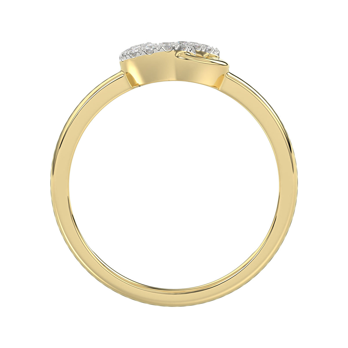 LADIES RING 0.10CT ROUND DIAMOND 10K YELLOW GOLD