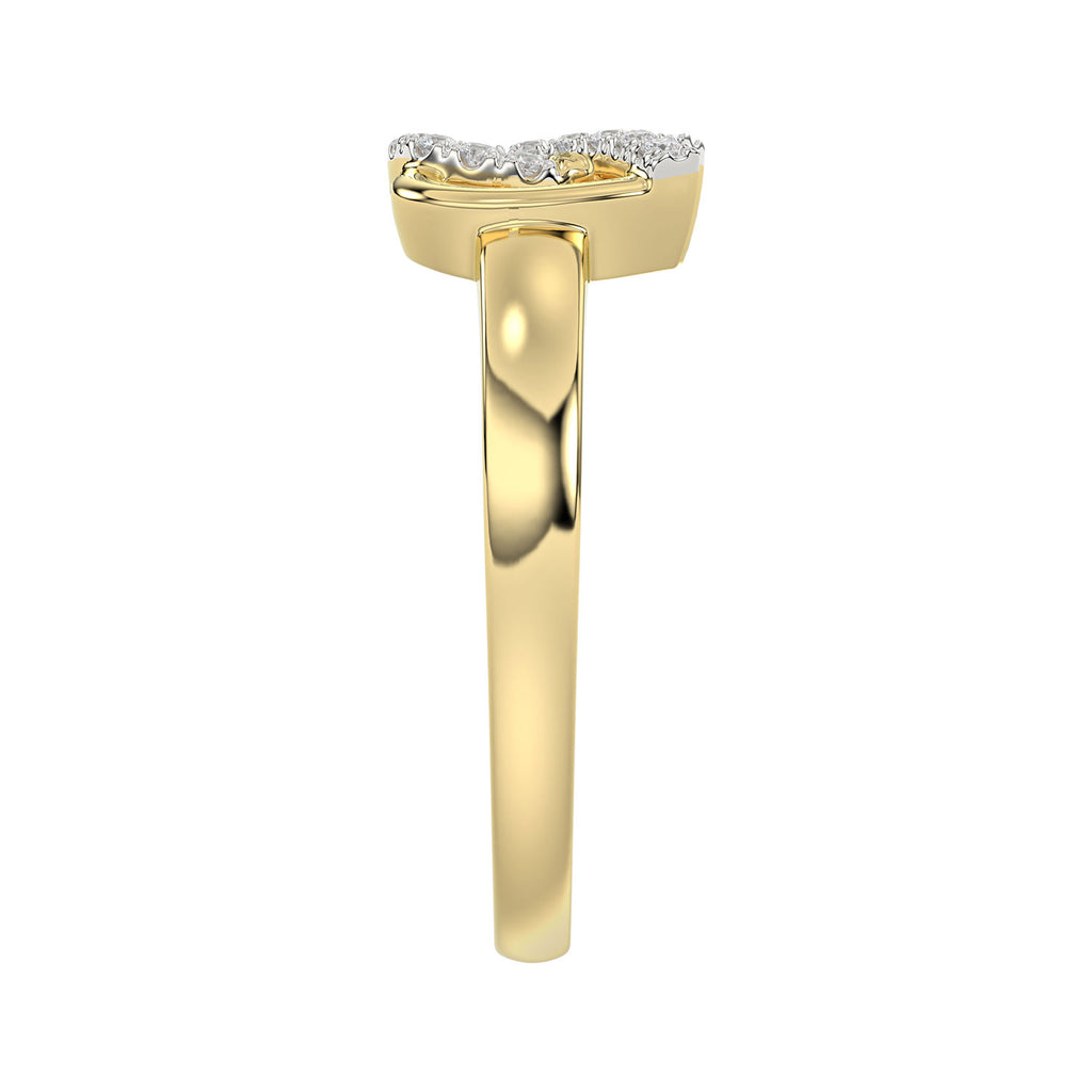 LADIES RING 0.10CT ROUND DIAMOND 10K YELLOW GOLD