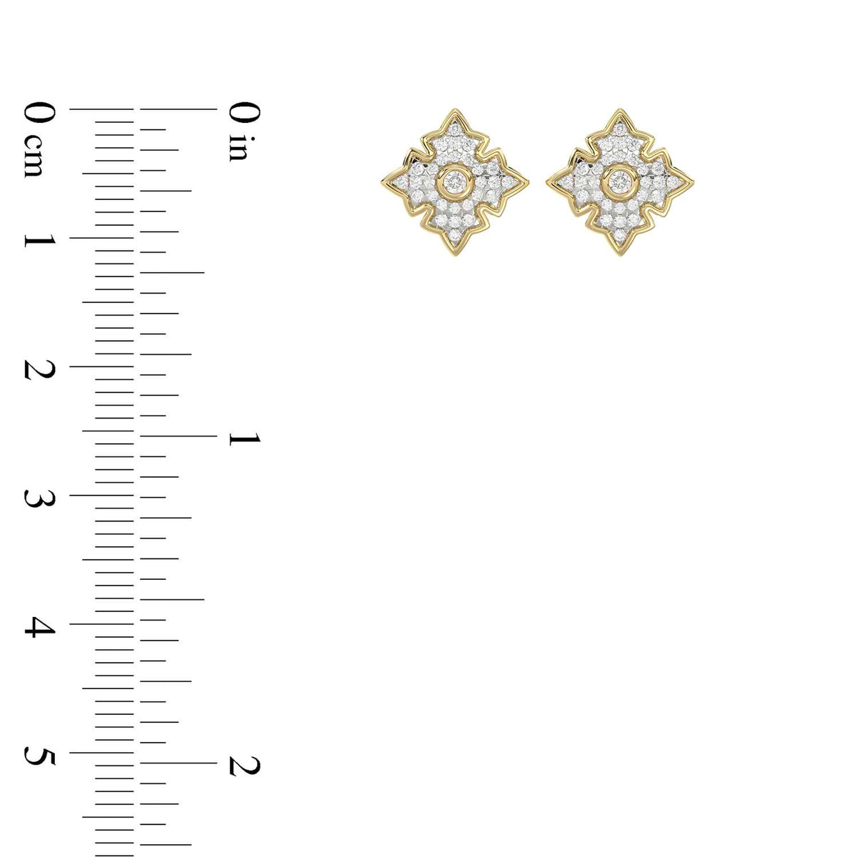 LADIES EARRING 0.25CT ROUND DIAMOND 10K YELLOW GOLD