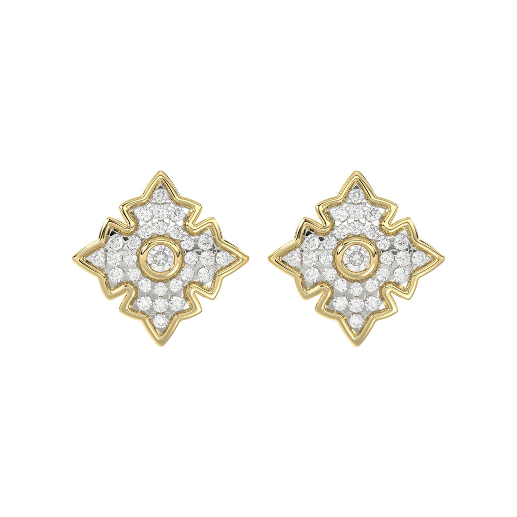 LADIES EARRING 0.25CT ROUND DIAMOND 10K YELLOW GOLD