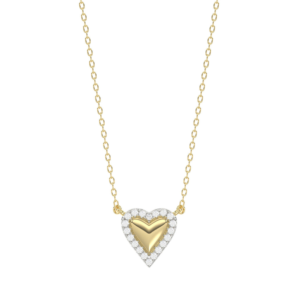 LADIES NECKLACE 0.10CT ROUND DIAMOND 10K YELLOW GOLD