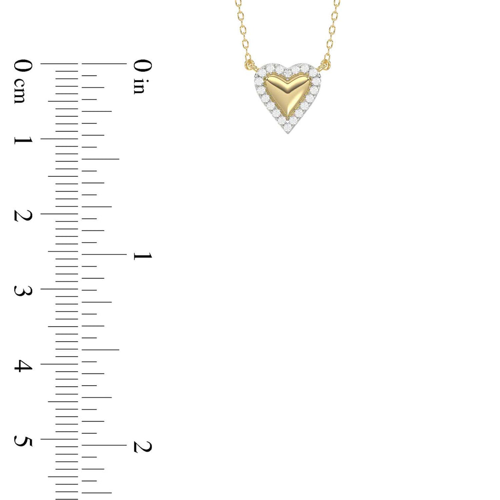 LADIES NECKLACE 0.10CT ROUND DIAMOND 10K YELLOW GOLD