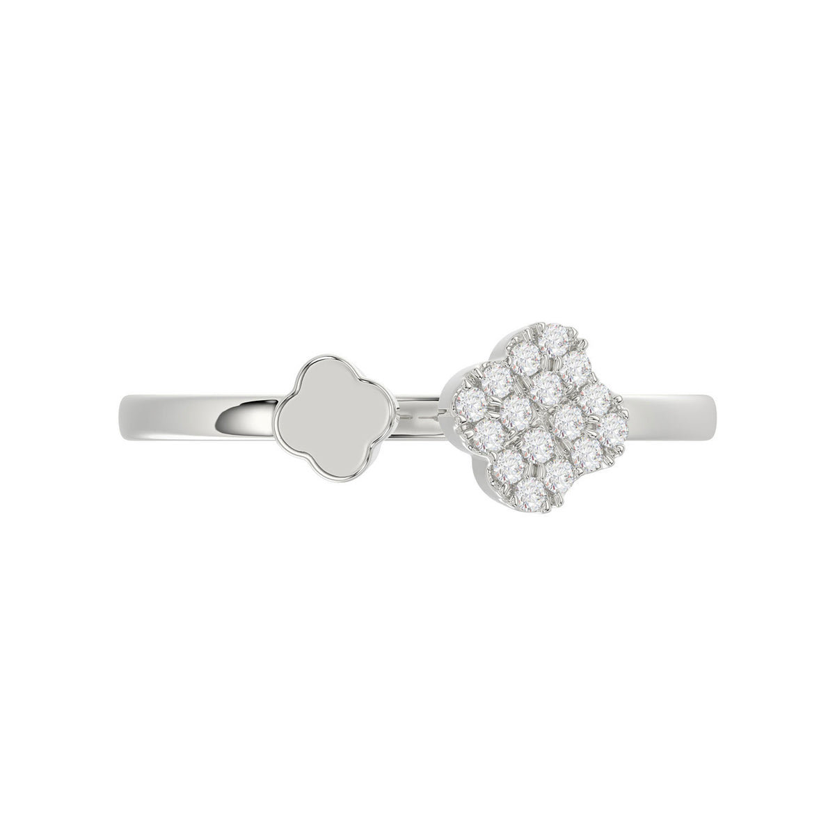Sterling Silver Diamond Fashion Ring For Women 0.10 Ct Round Cut Elegant Ladies Ring