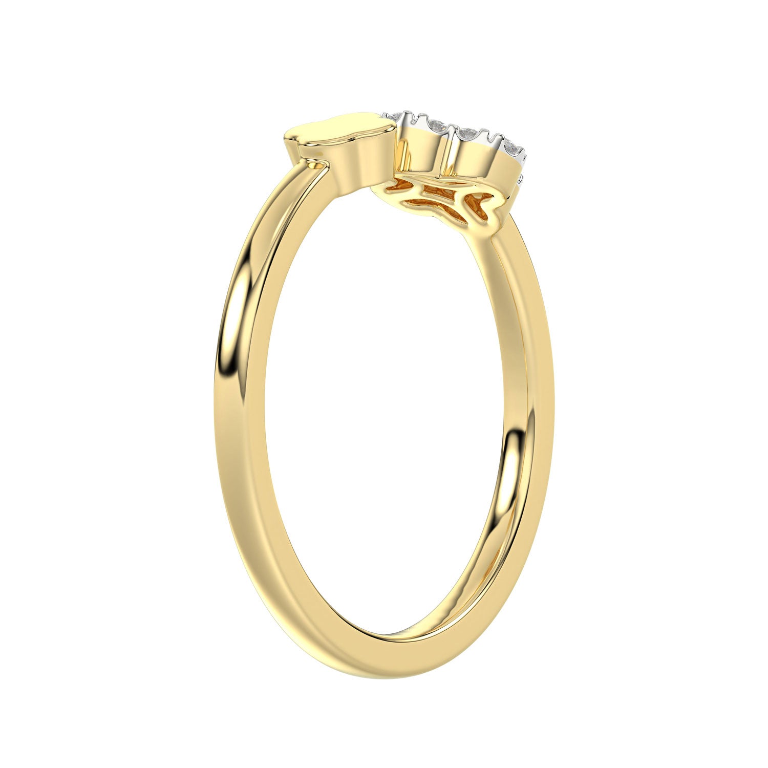 LADIES RING 0.10CT ROUND DIAMOND 10K YELLOW GOLD