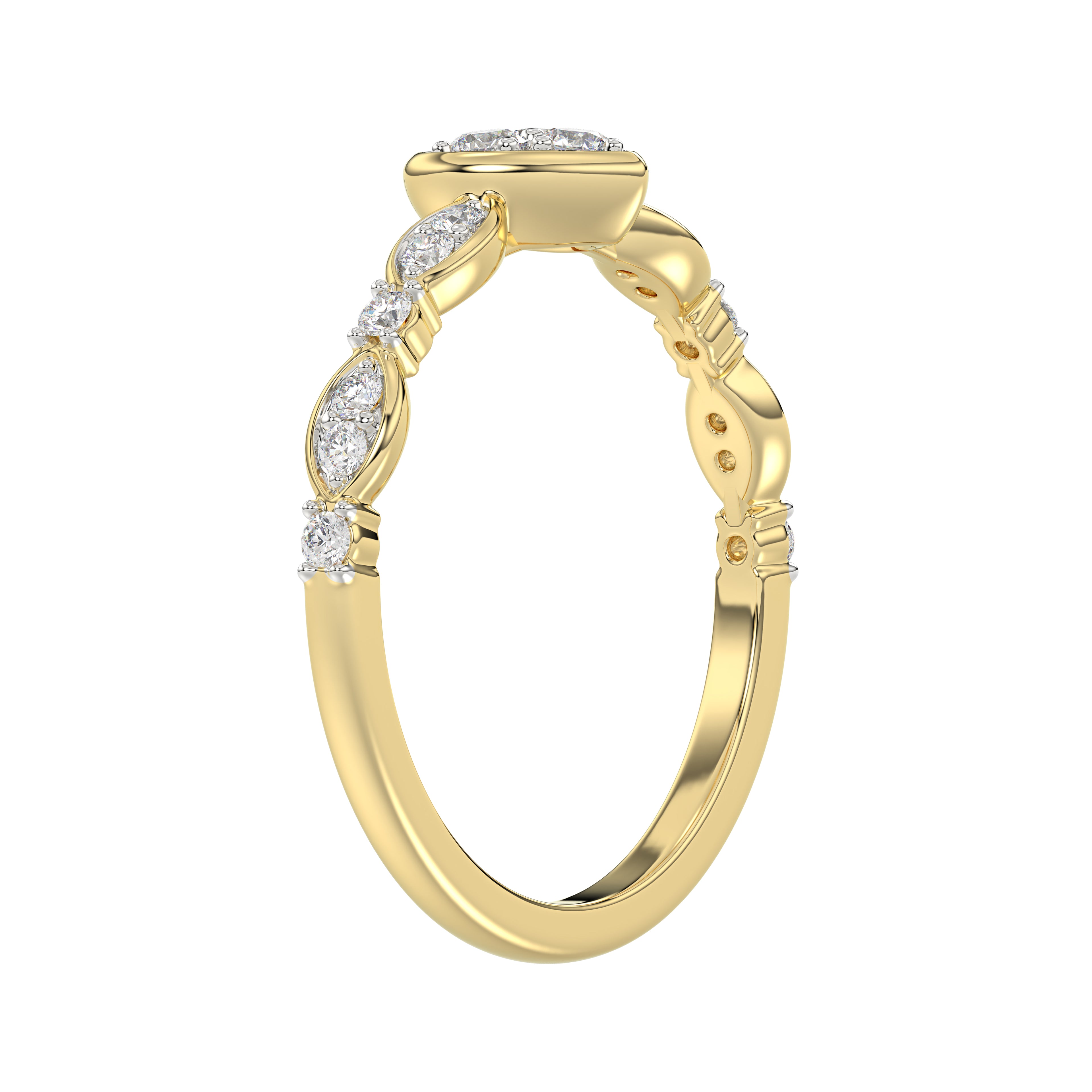 LADIES RING 0.25CT ROUND DIAMOND 10K YELLOW GOLD
