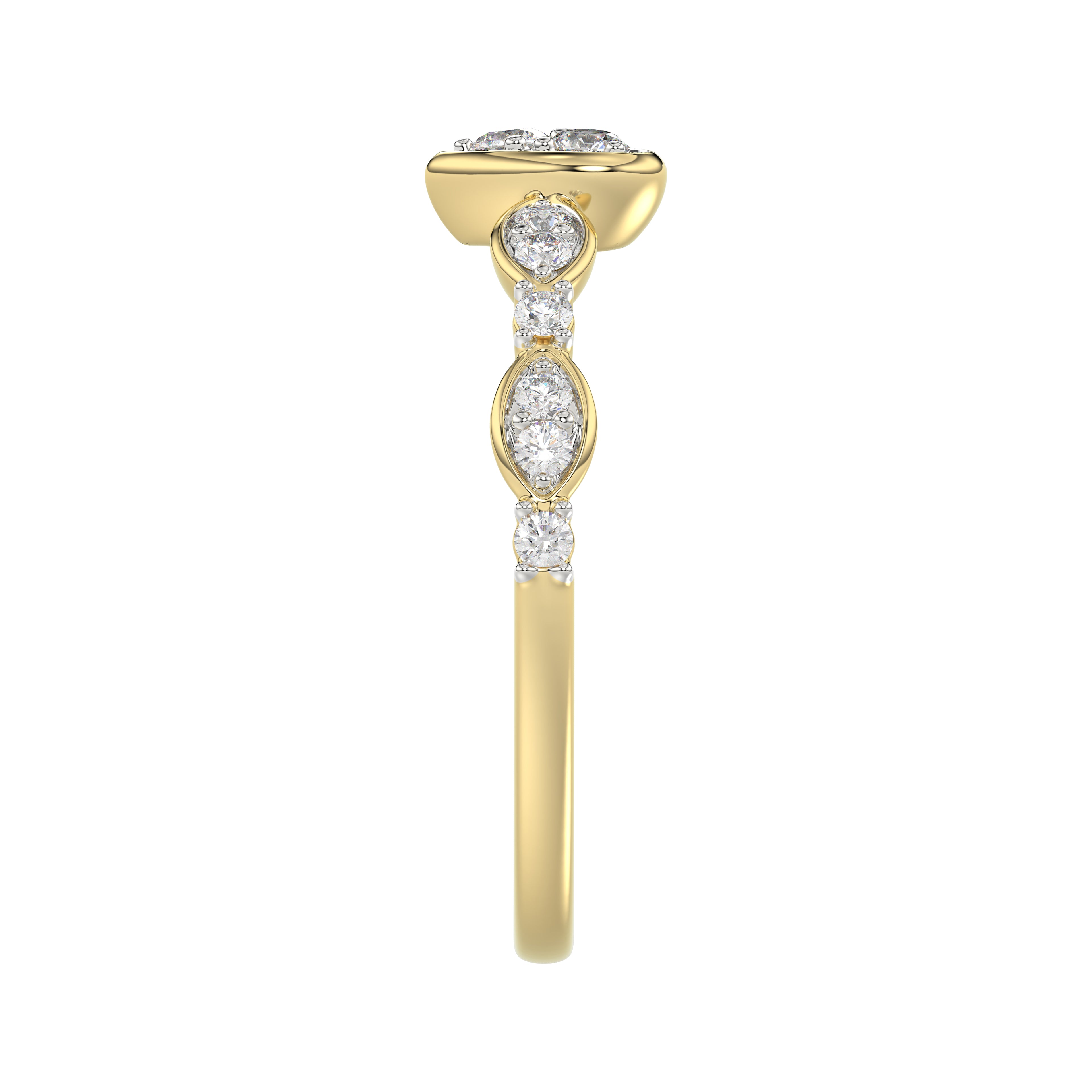 LADIES RING 0.25CT ROUND DIAMOND 10K YELLOW GOLD