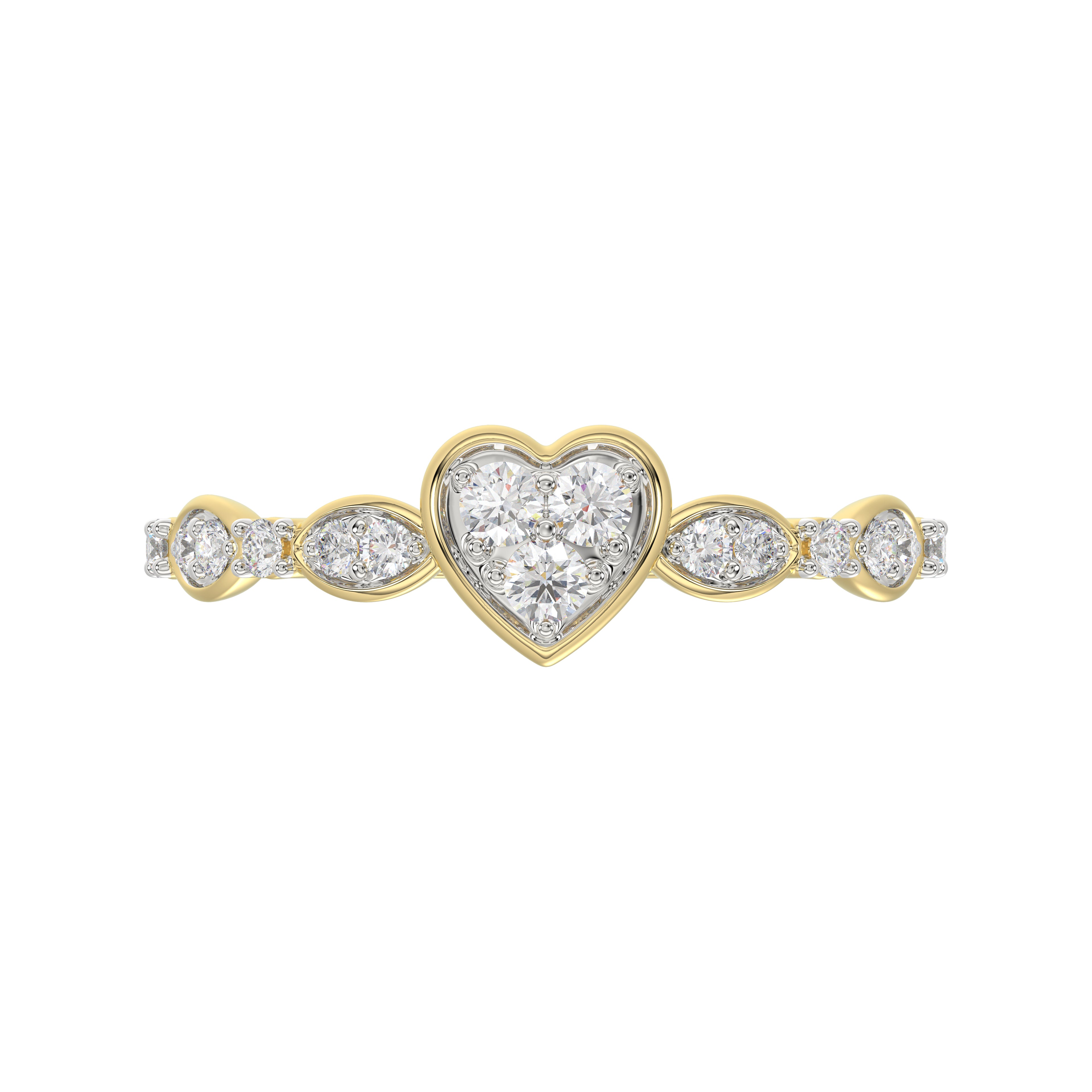 LADIES RING 0.25CT ROUND DIAMOND 10K YELLOW GOLD