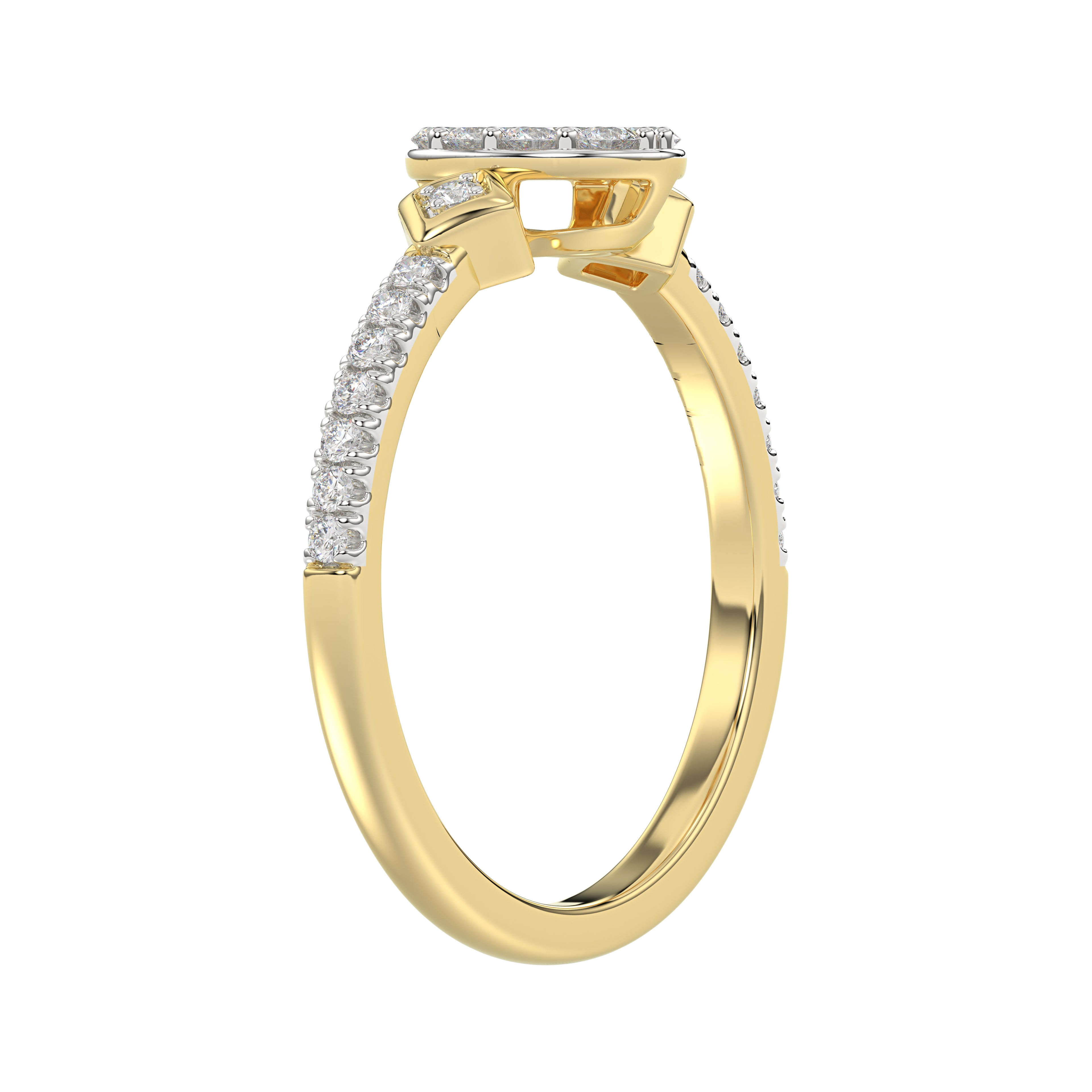 LADIES RING 0.33CT ROUND DIAMOND 10K YELLOW GOLD