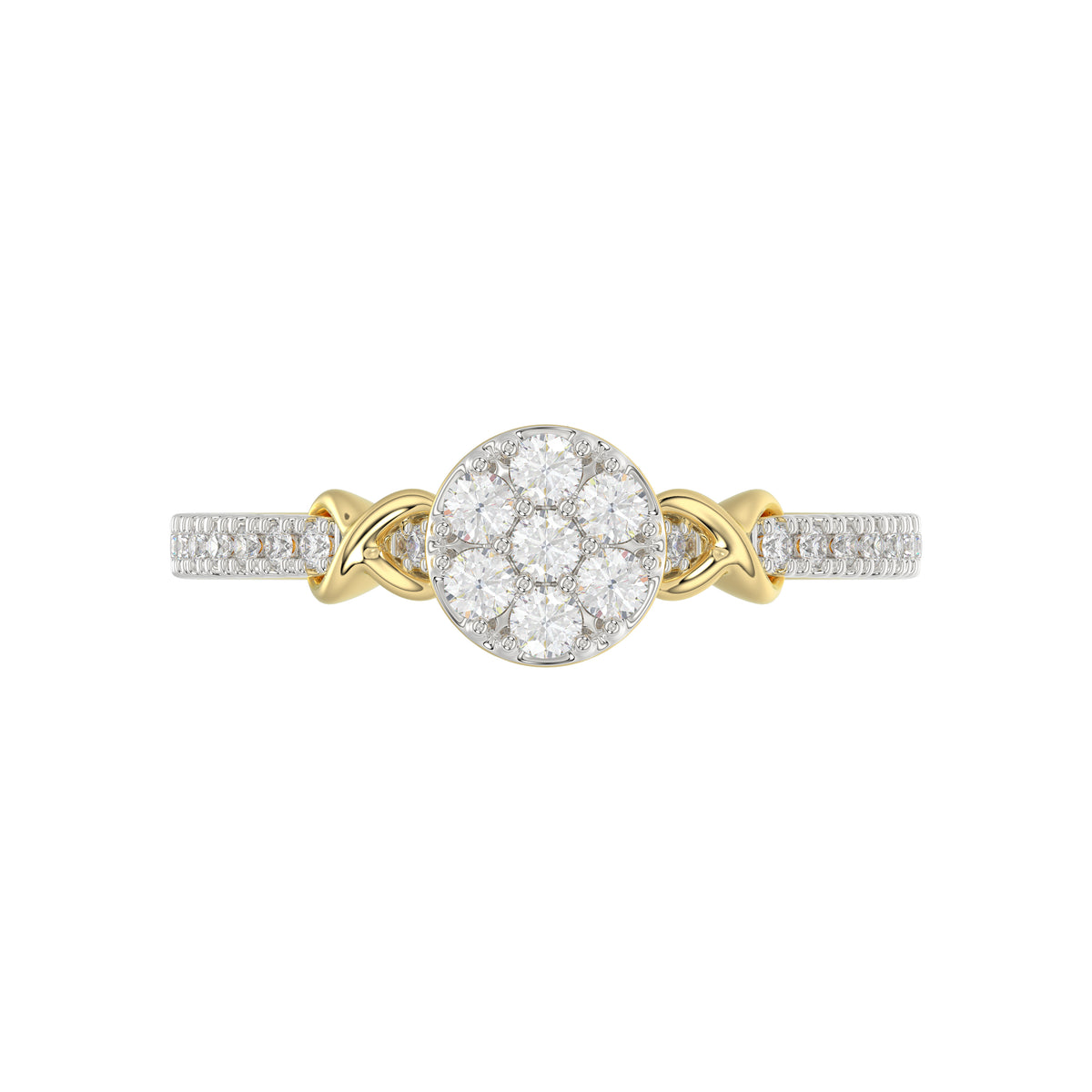 LADIES RING 0.33CT ROUND DIAMOND 10K YELLOW GOLD