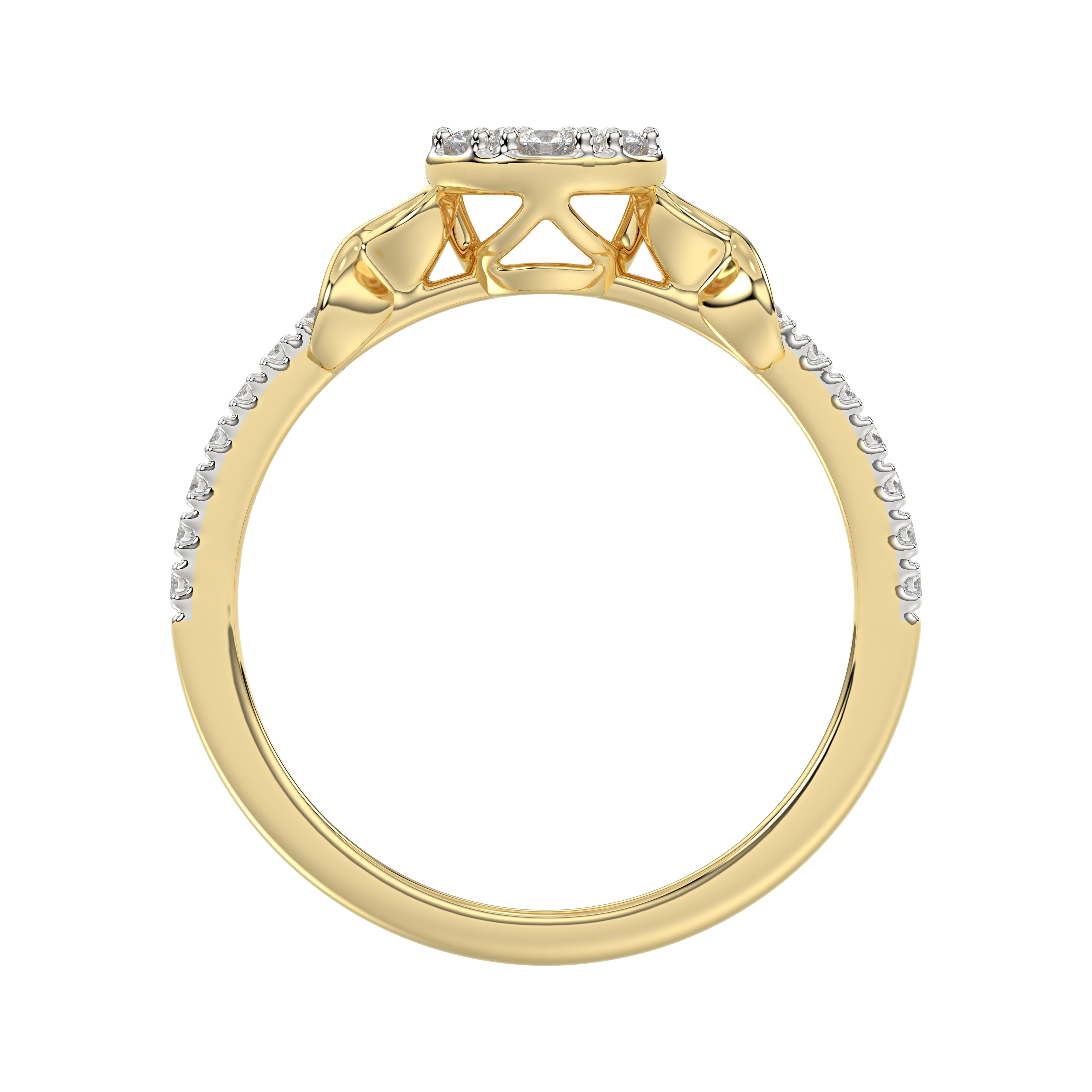 LADIES RING 0.33CT ROUND DIAMOND 10K YELLOW GOLD