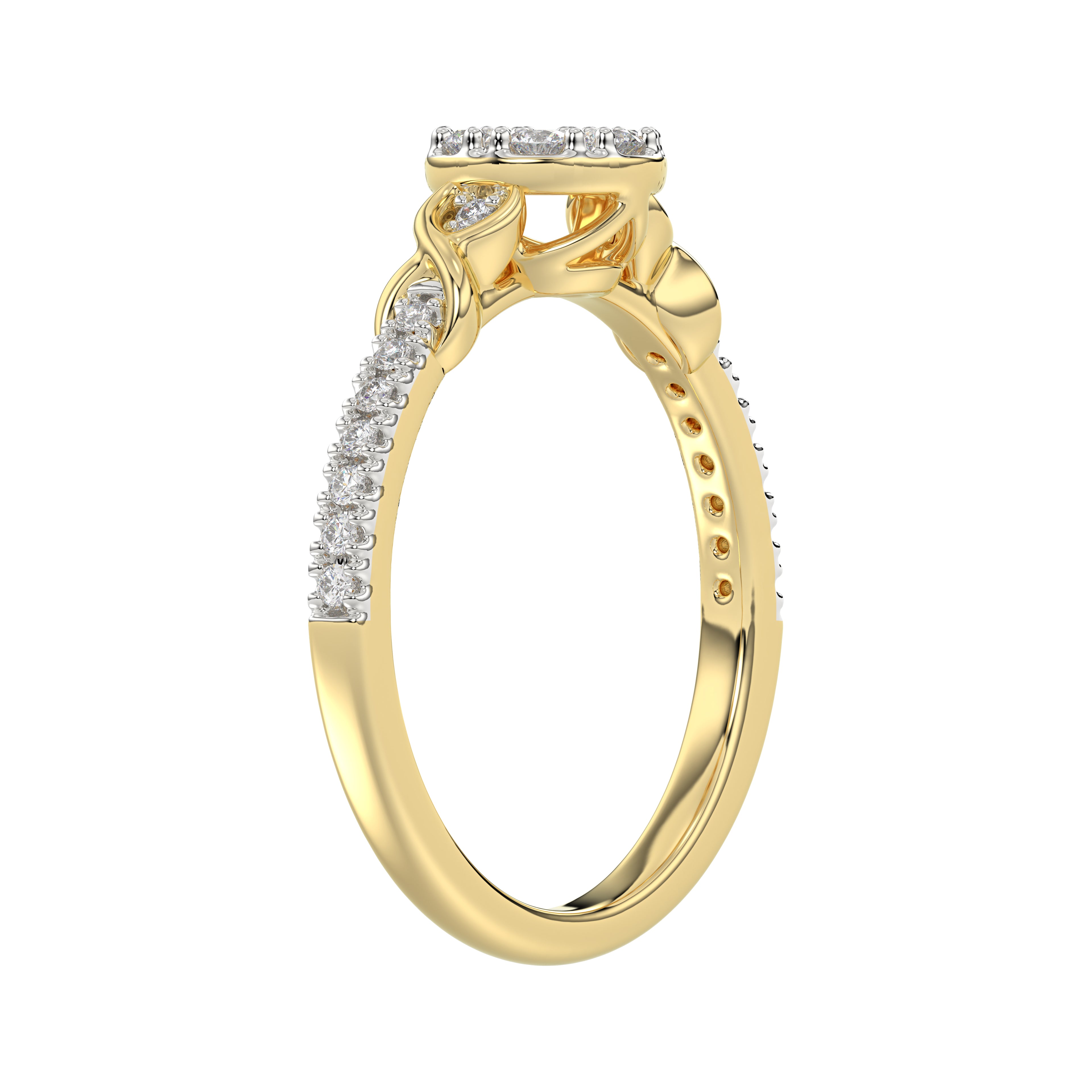 LADIES RING 0.33CT ROUND DIAMOND 10K YELLOW GOLD