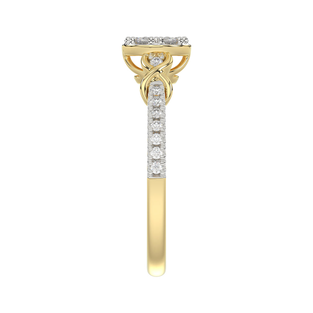 LADIES RING 0.33CT ROUND DIAMOND 10K YELLOW GOLD