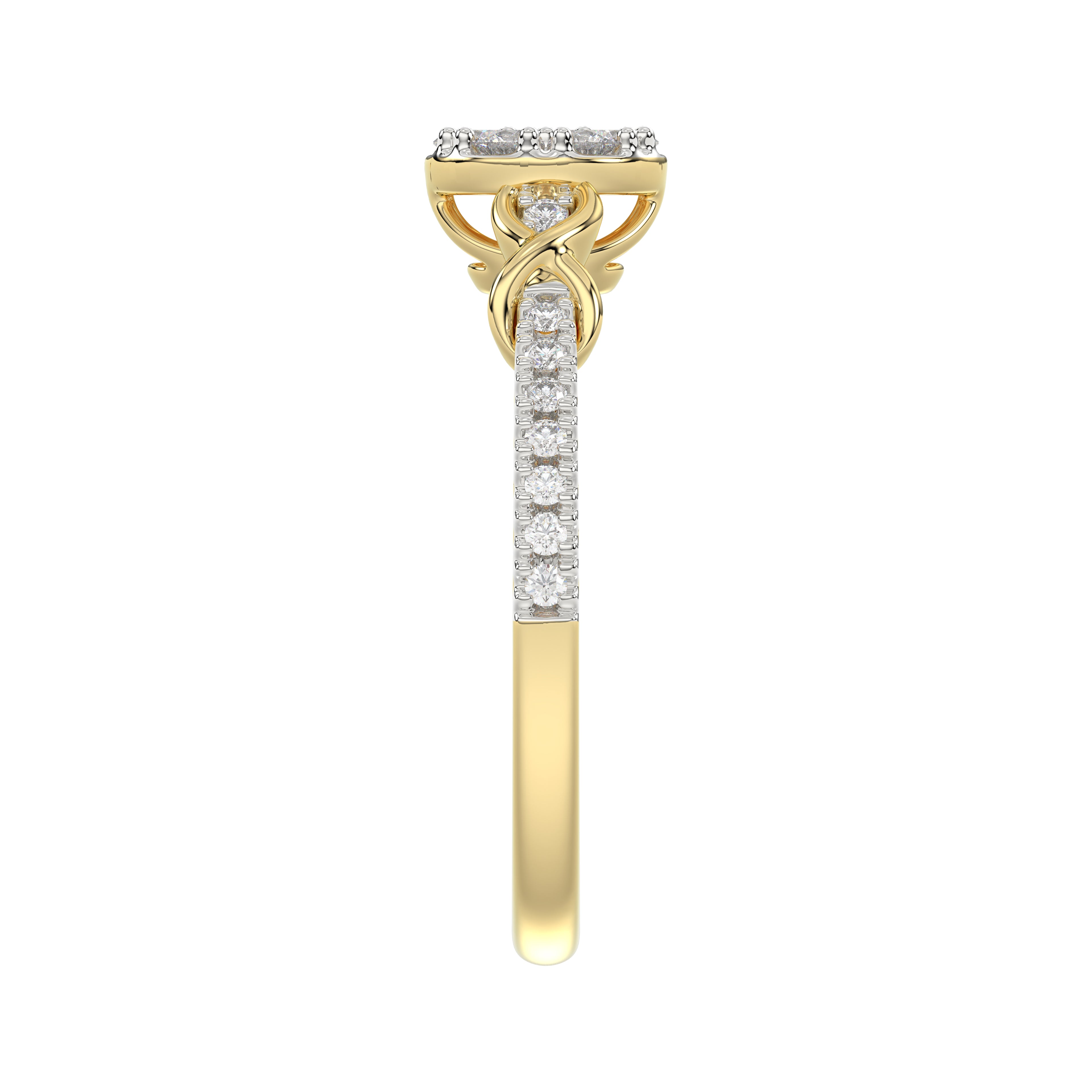 LADIES RING 0.33CT ROUND DIAMOND 10K YELLOW GOLD