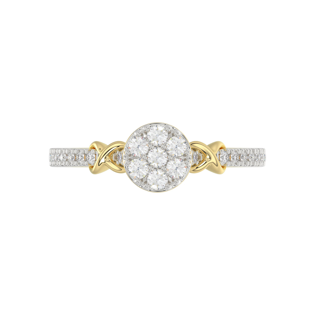 LADIES RING 0.33CT ROUND DIAMOND 10K YELLOW GOLD