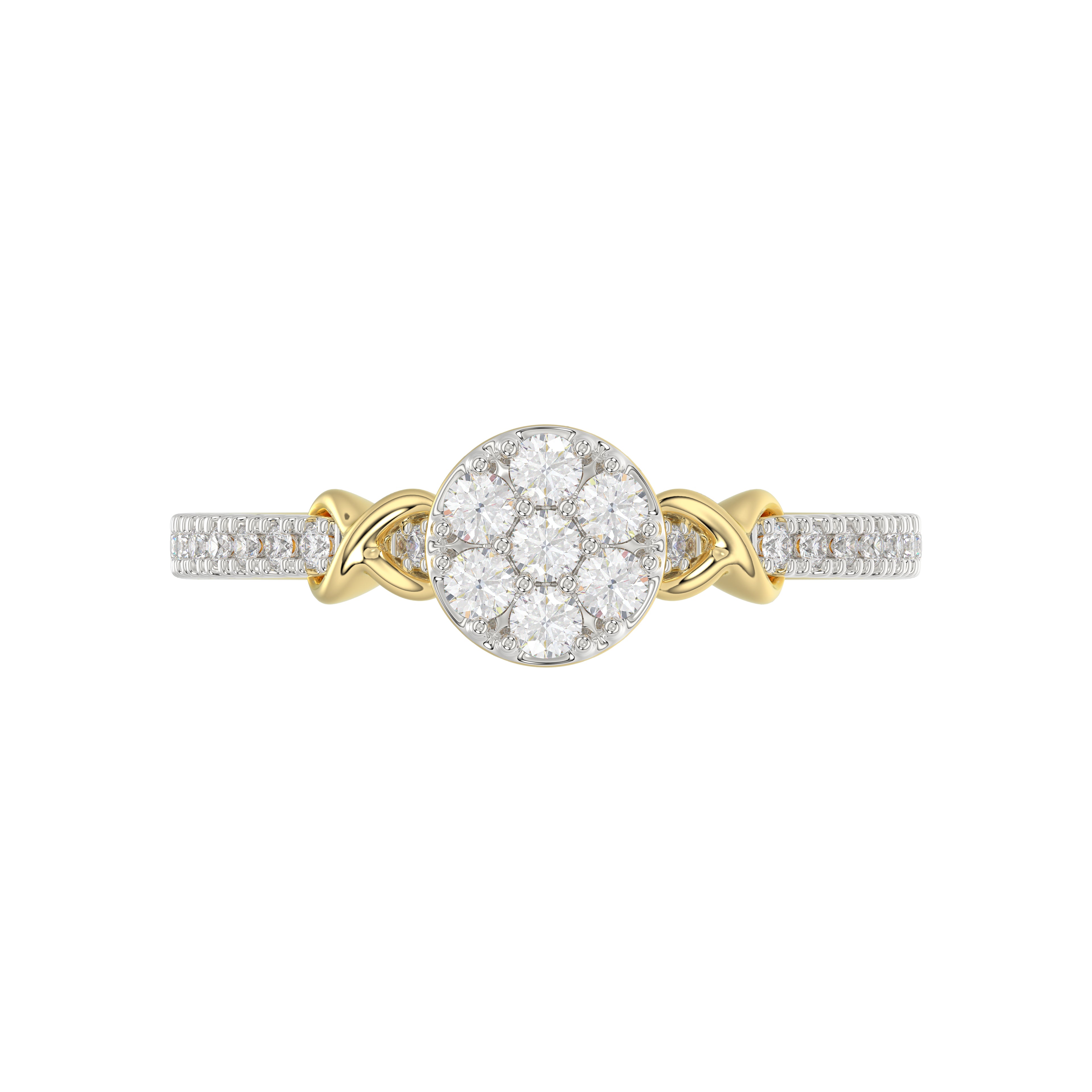 LADIES RING 0.33CT ROUND DIAMOND 10K YELLOW GOLD
