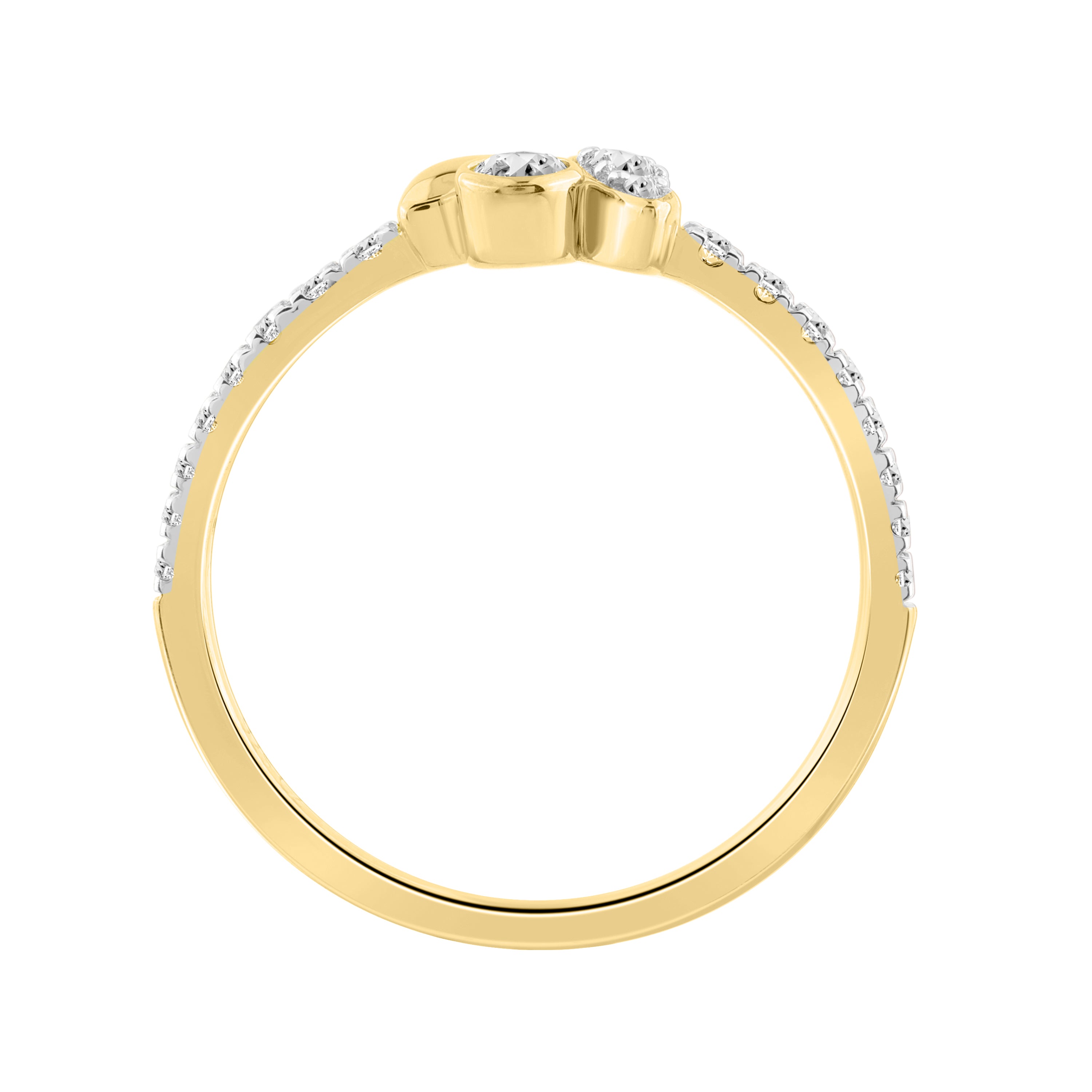 Elegance Ladies Round Diamond Cluster Fashion Ring In 10K Yellow Gold – Marquise Design