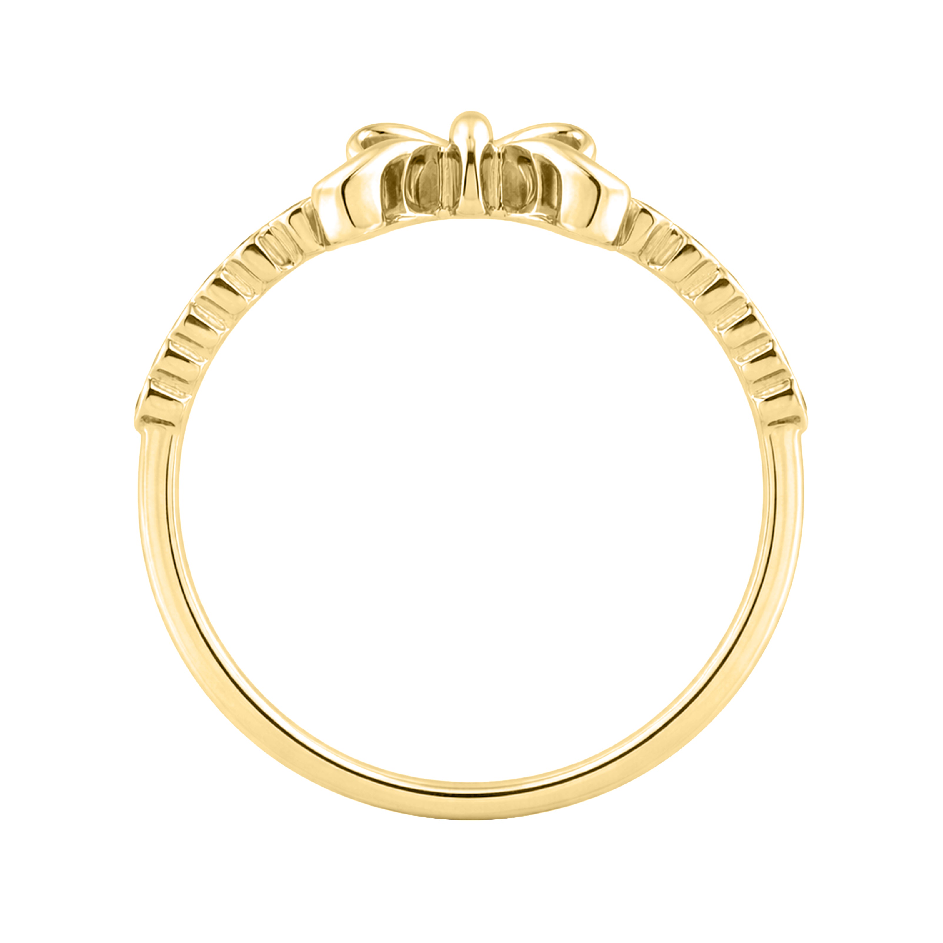 Classic 0.10Ct Round Diamond Ring In Yellow Gold  For Women