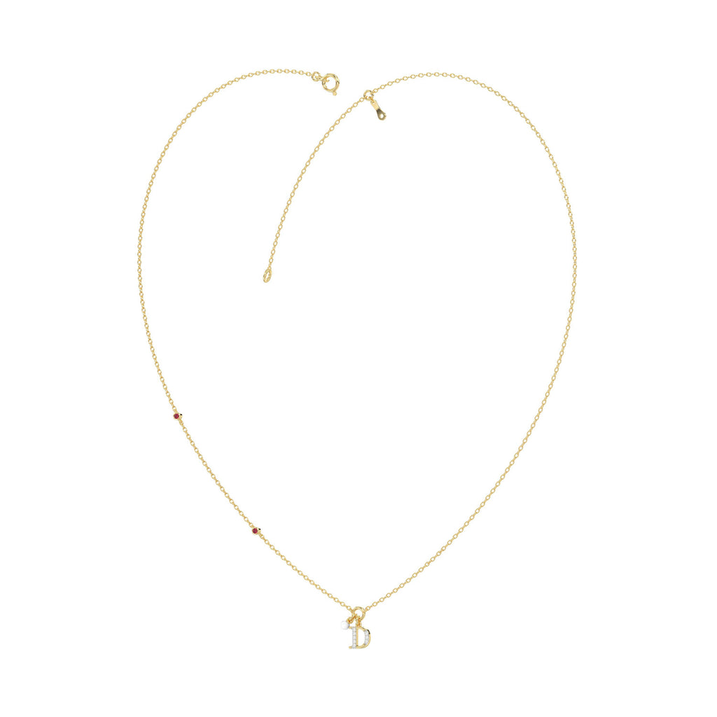 LADIES NECKLACE 0.10CT ROUND DIAMOND 10K YELLOW GOLD