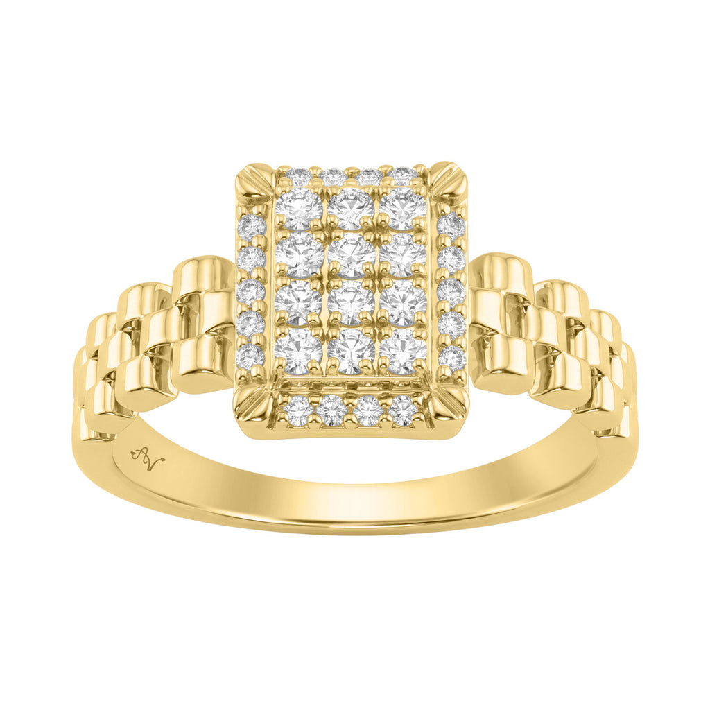 0.50Ct Round Diamond Men’S Ring In 10K Yellow Gold Luxury Men’S Jewelry