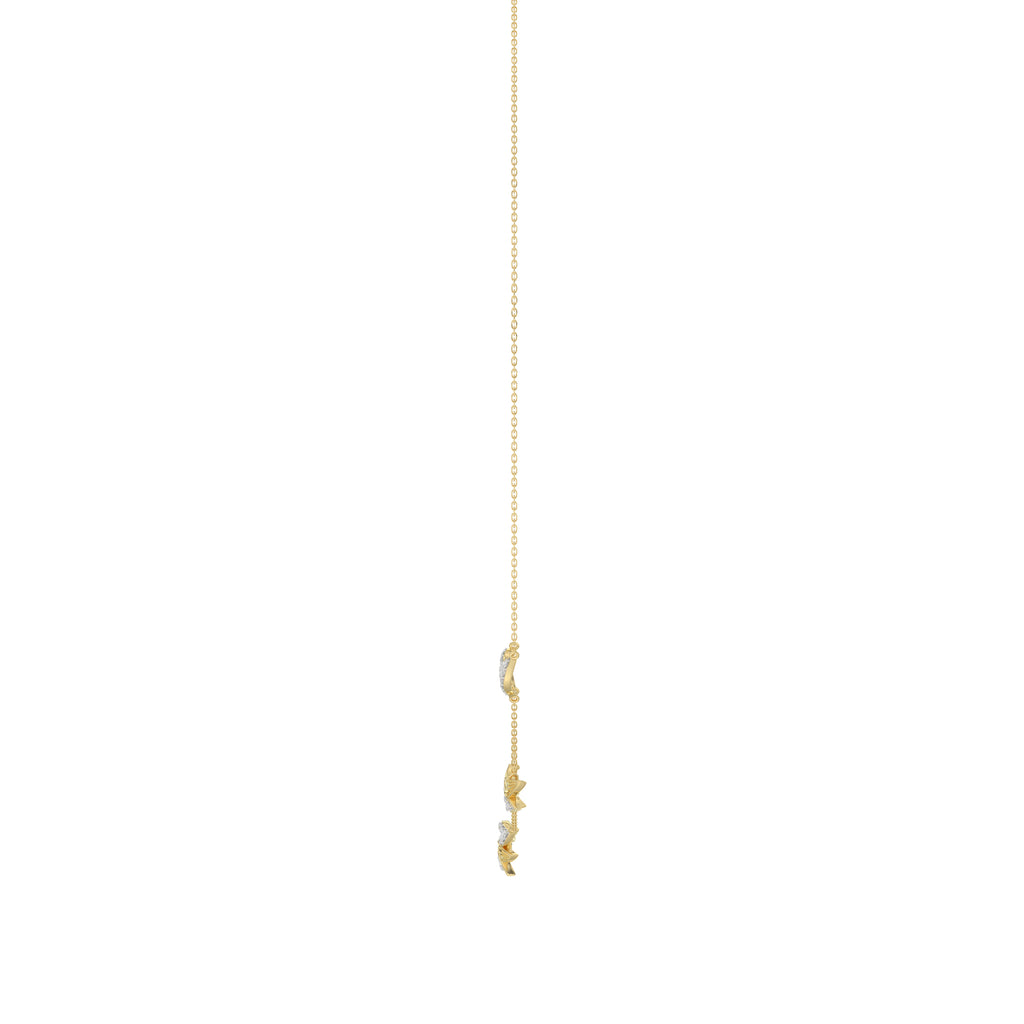 Luxury 10K Yellow Gold Ladies Necklace With Sparkling Round Diamonds. A Refined And Elegant 0.33 Ct Jewelry Piece For Her.