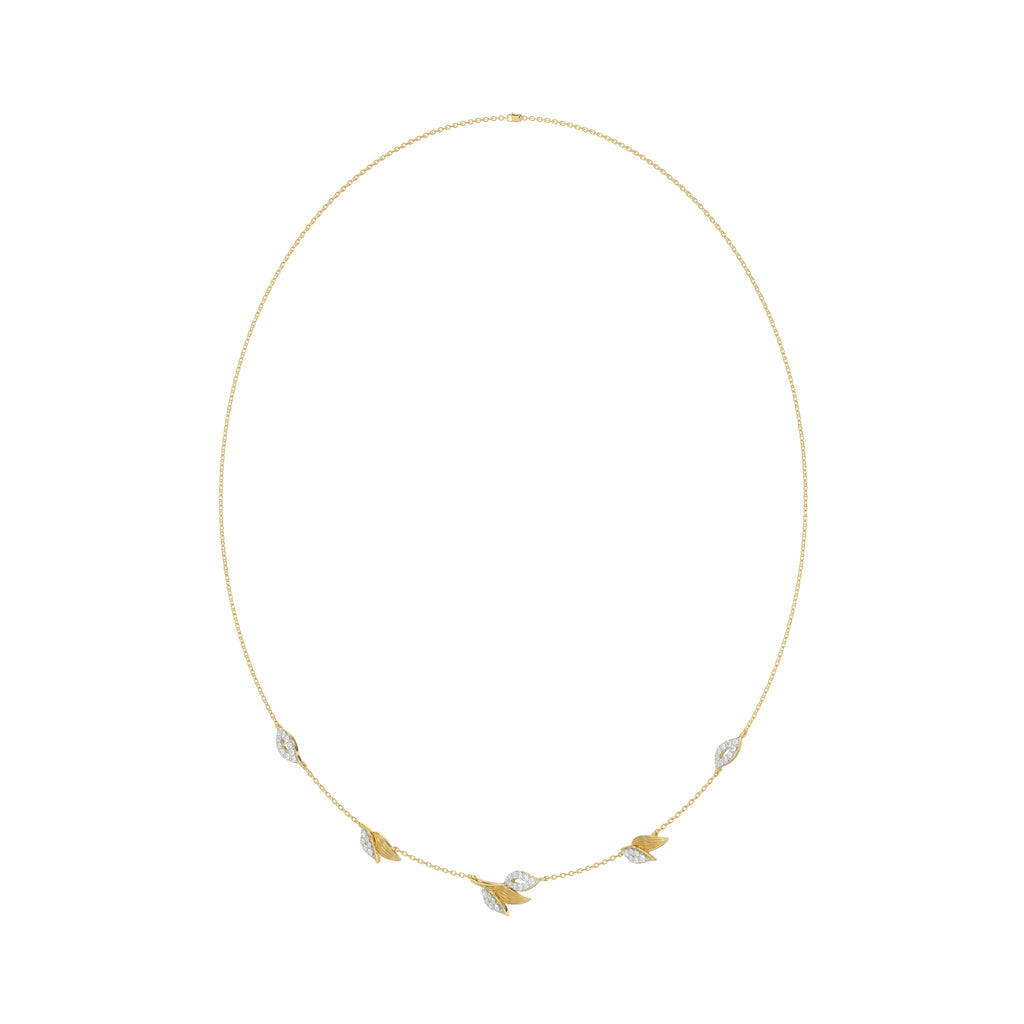 Luxury 10K Yellow Gold Ladies Necklace With Sparkling Round Diamonds. A Refined And Elegant 0.33 Ct Jewelry Piece For Her.