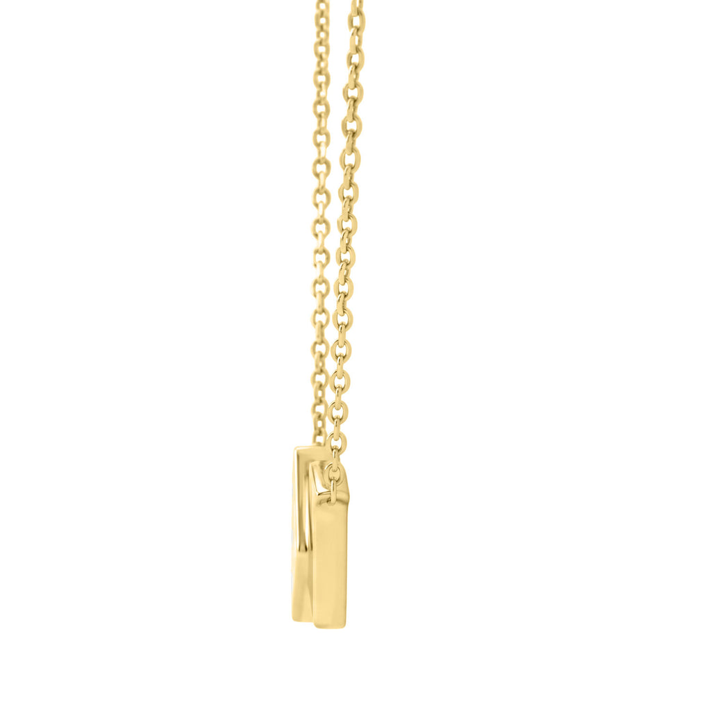 Classic 10K Yellow Gold  Diamond Necklace For Ladies 0.16Ct Round Cut Diamonds
