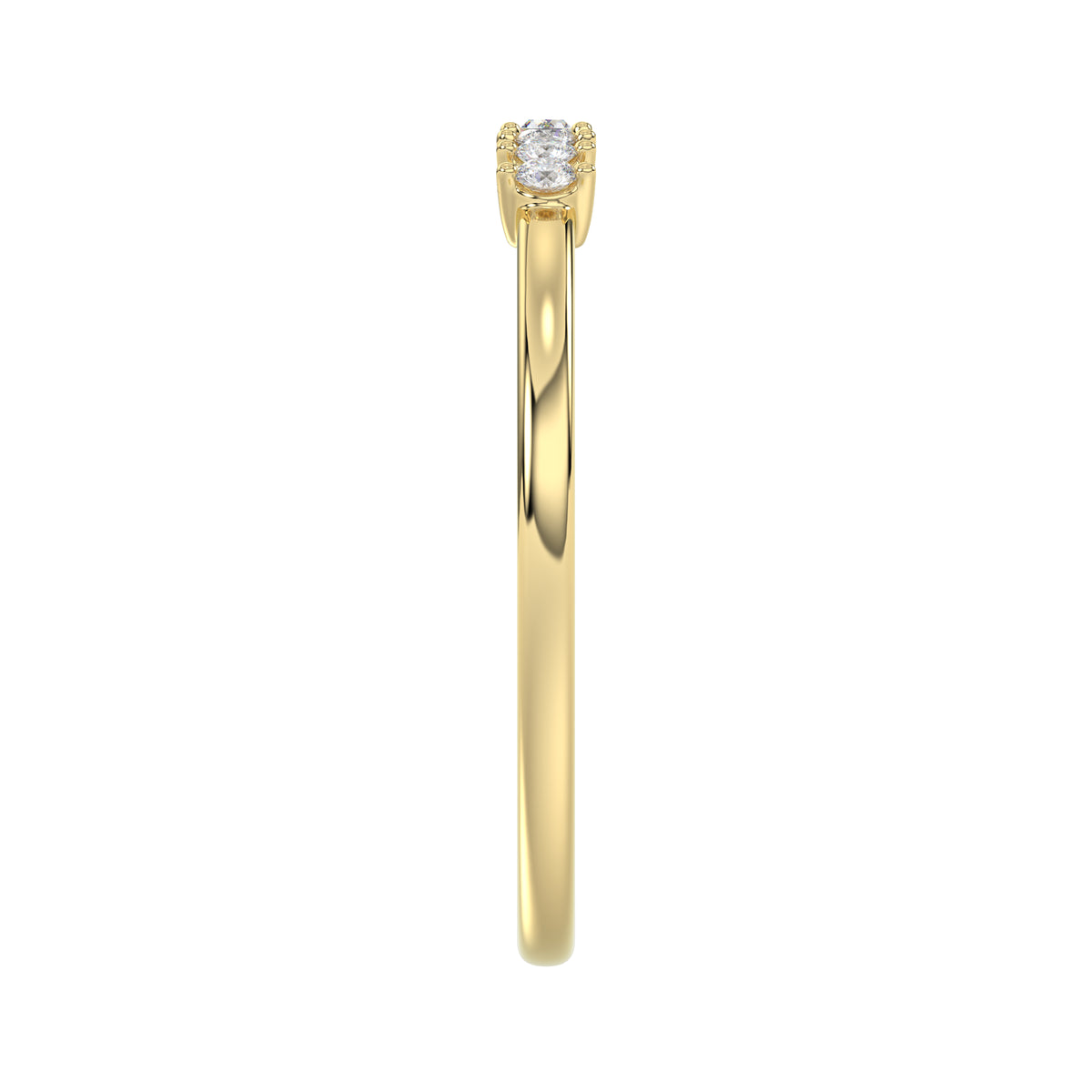Ladies 10K Yellow Gold Diamond Fashion Ring 0.16 Ct Round & Baguette Diamond Jewelry