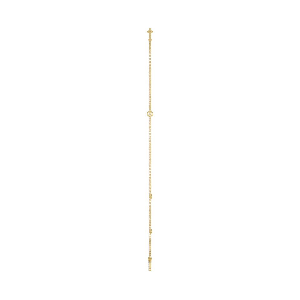 Stylish 10K Yellow Gold Ladies “H” Letter Necklace Featuring Round Ruby Diamonds And Pearl Accents. A Delicate And Personalized Fine Jewelry